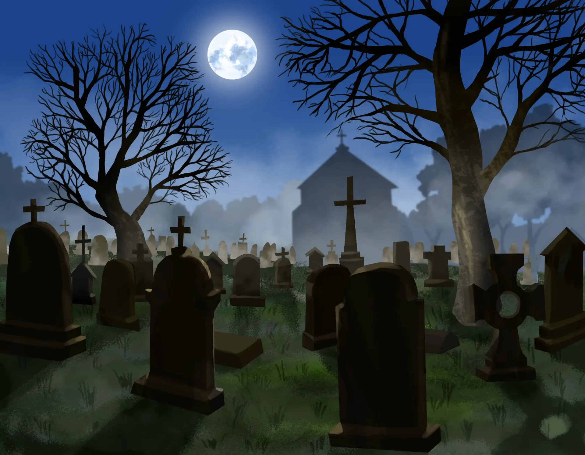 dibujar detalles de un cementerio