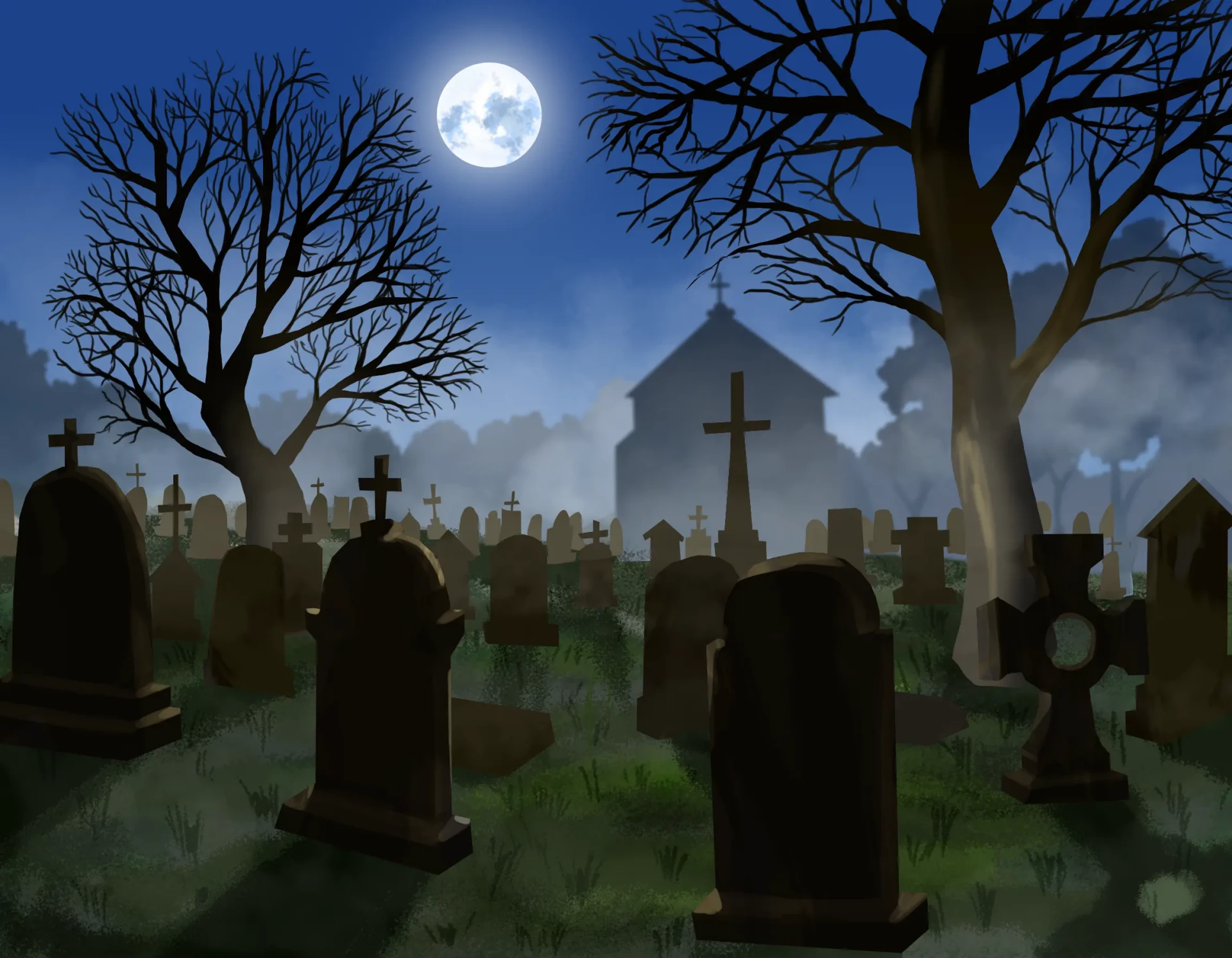 dibujar la luz de un cementerio