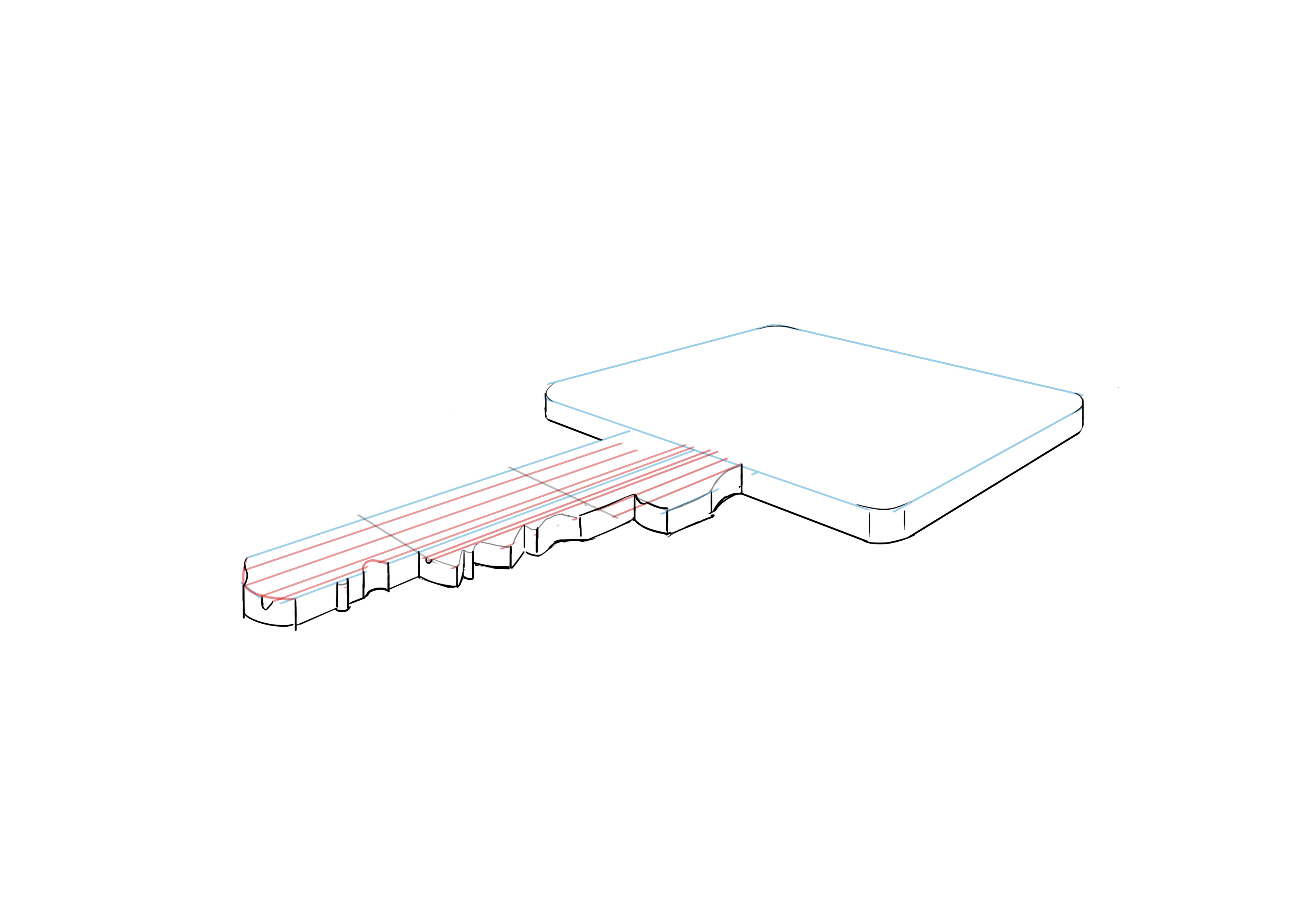 dessiner l’épaisseur d’une clé et ses rainures