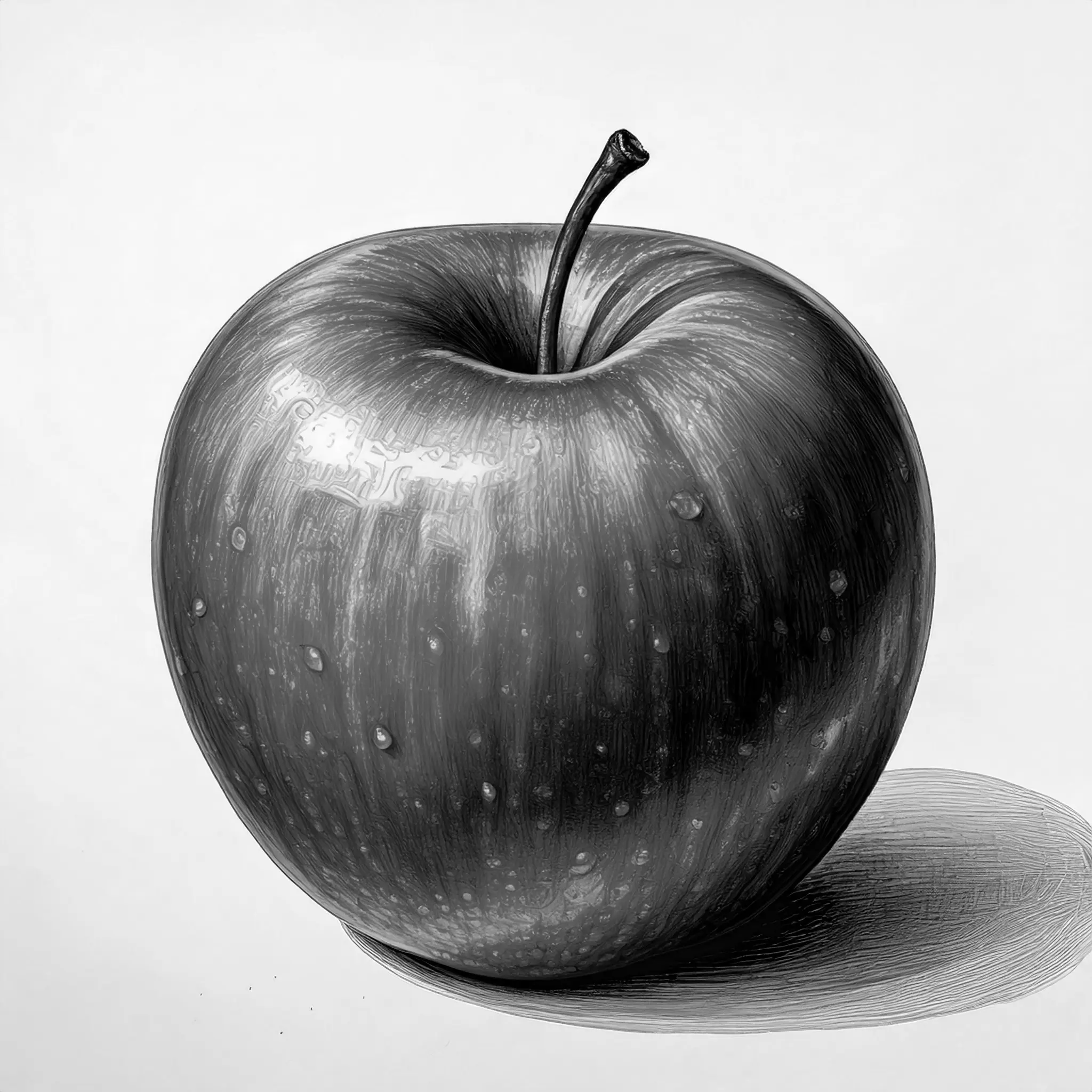 exemple d’un dessin de pomme avec du contraste