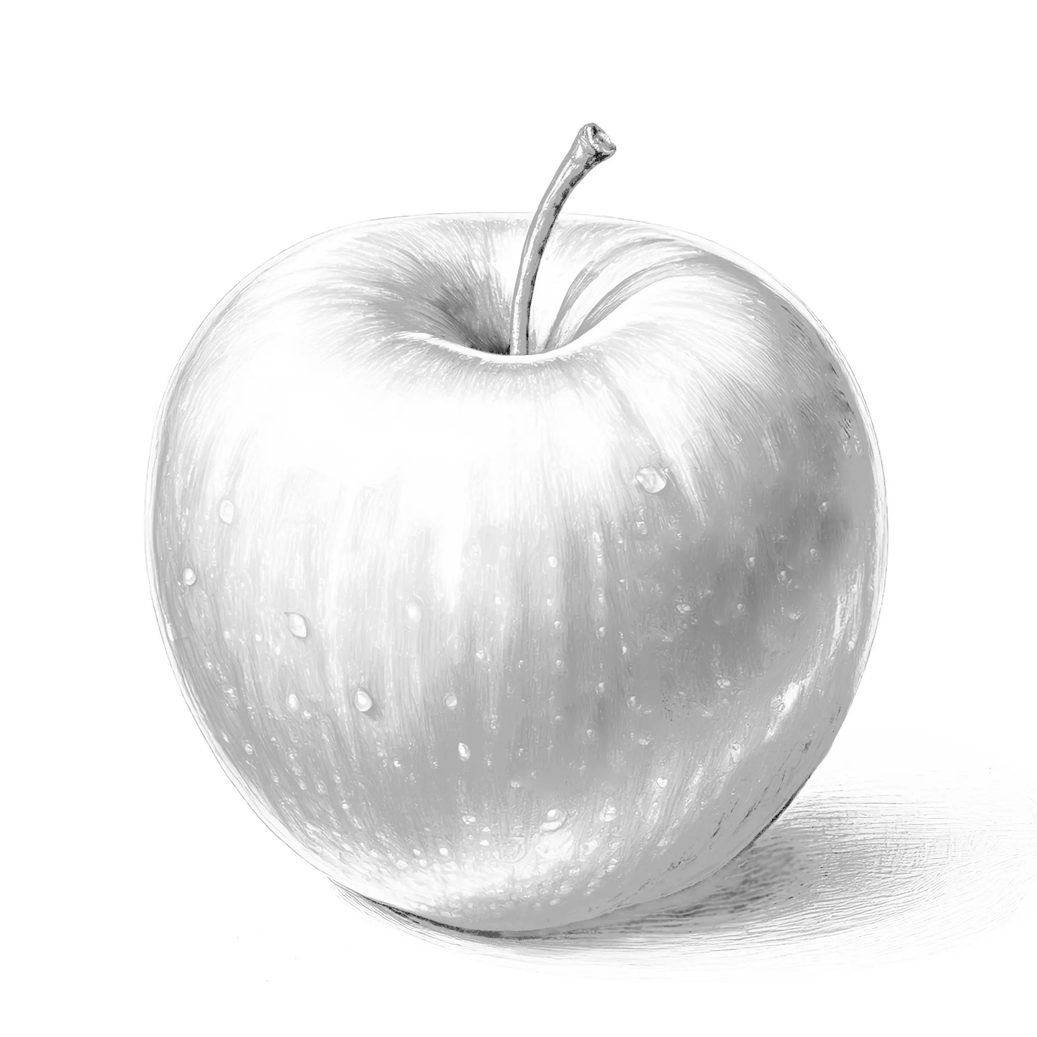 ejemplo de un dibujo de manzana sin contraste