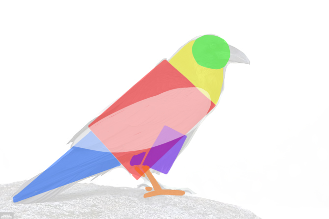 dessiner les ailes d'un corbeau