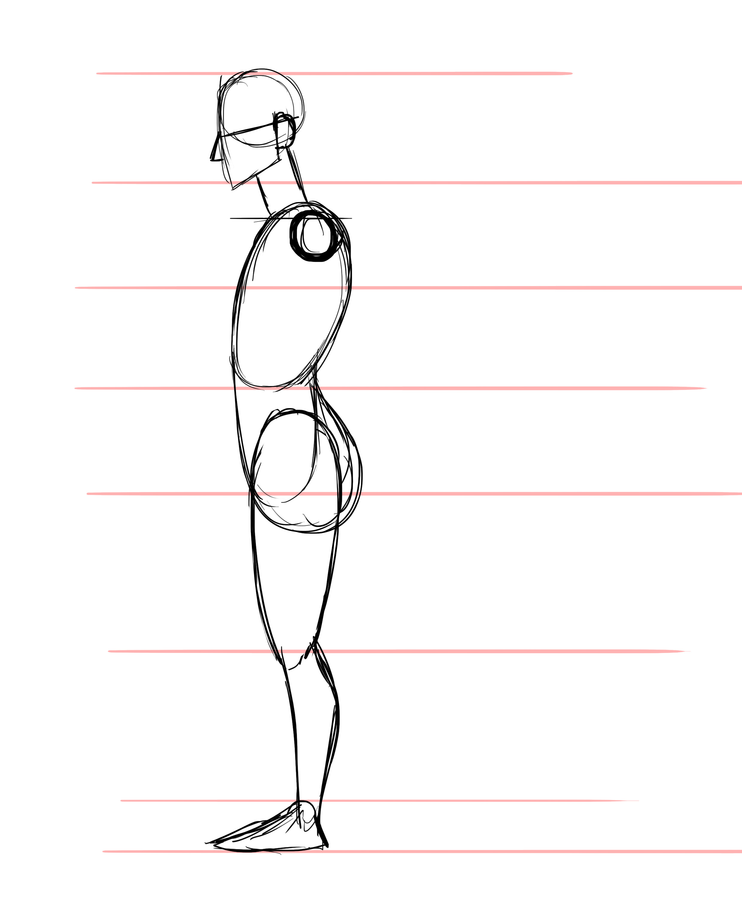 dessiner les épaules d’une femme de profil