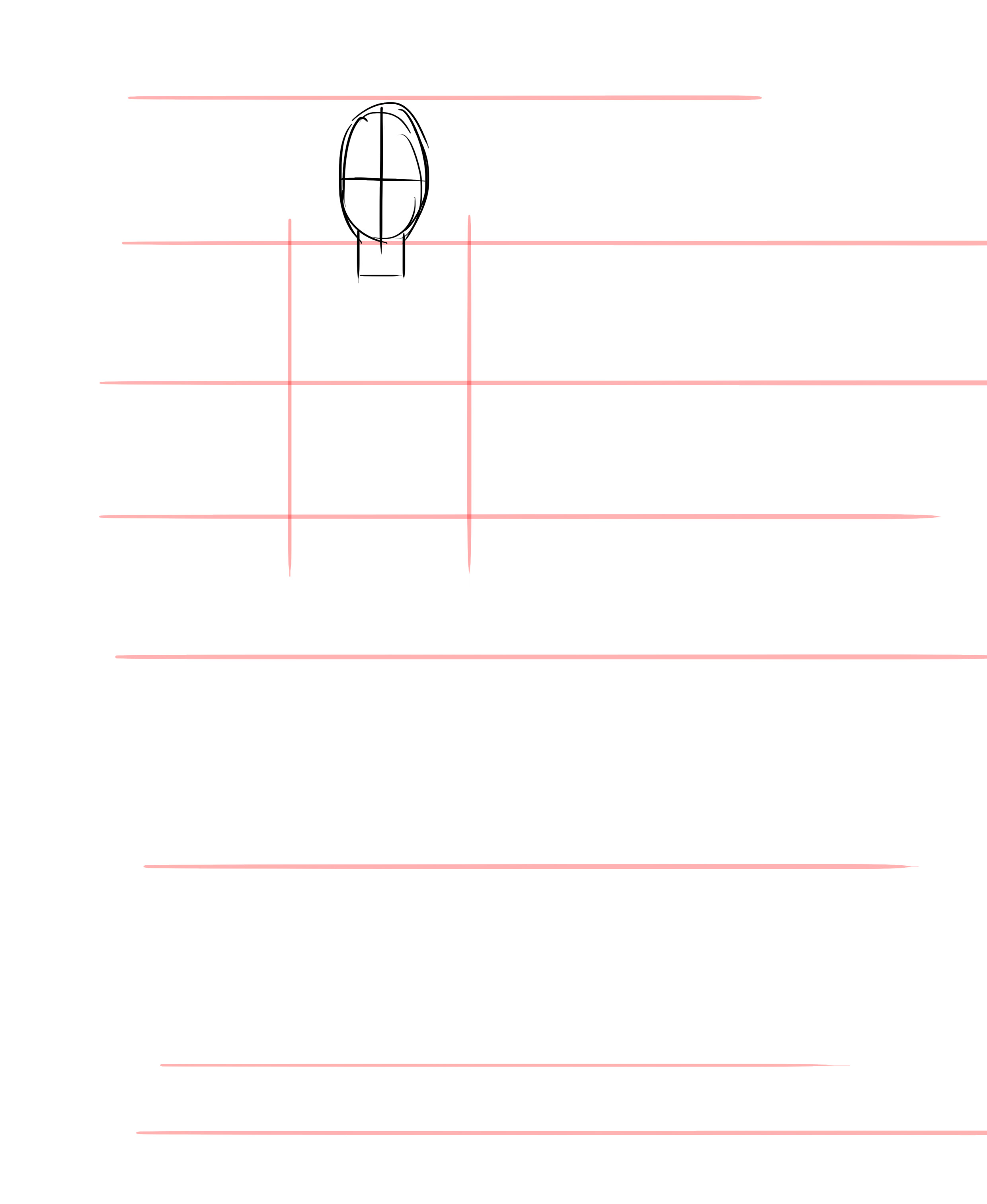 dessiner la tête d’une femme de face