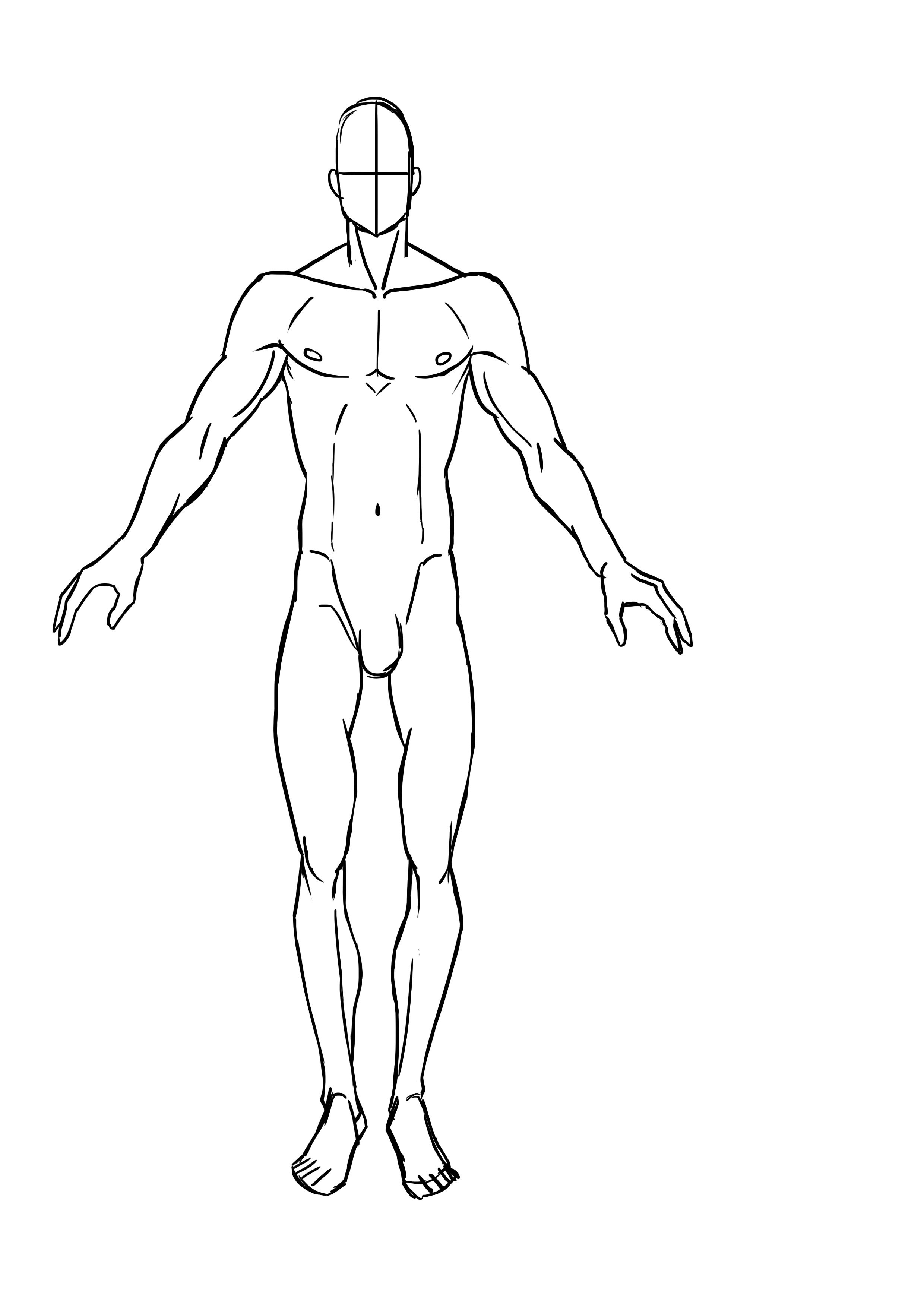 dessin final d’un homme de face