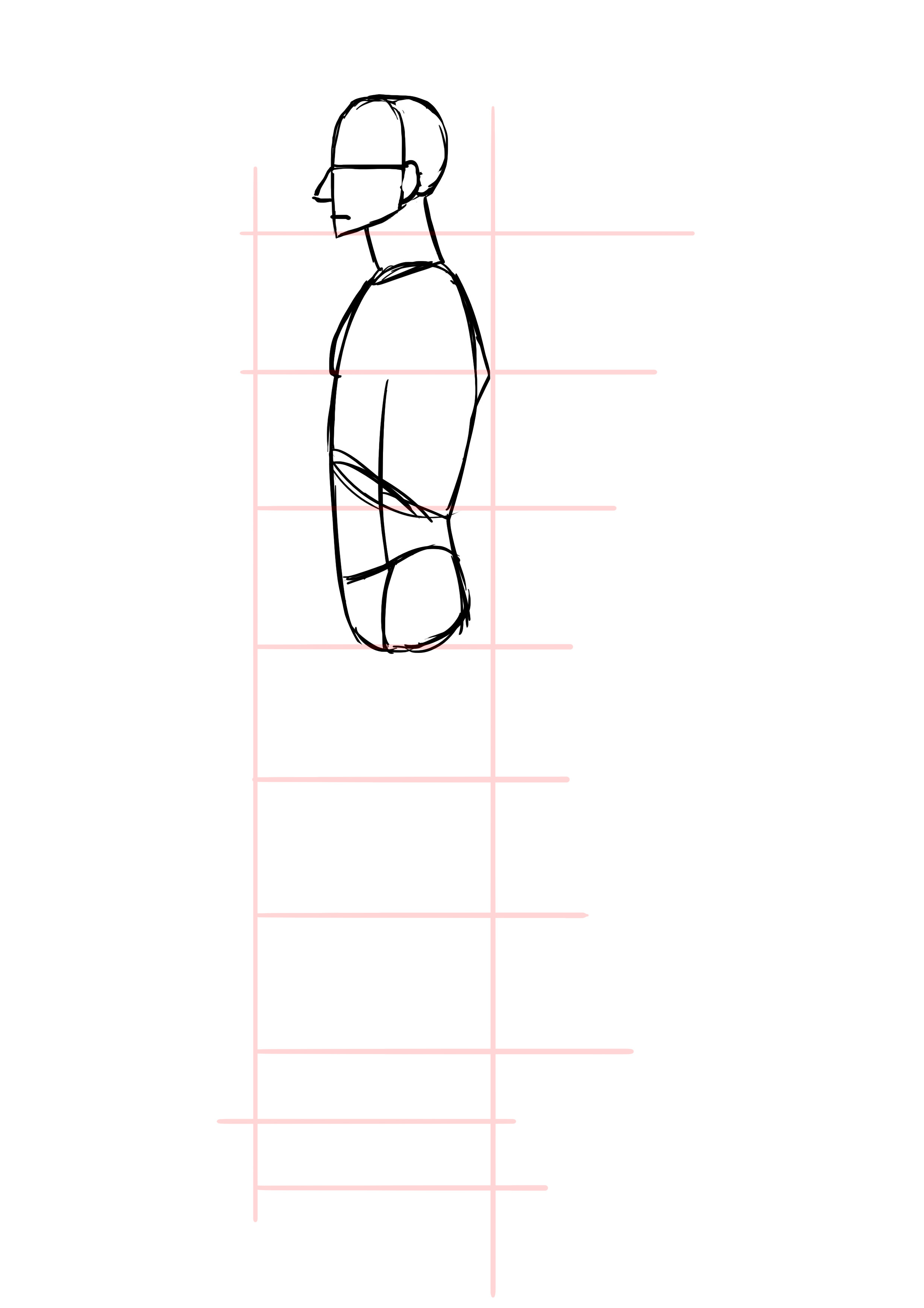 draw a man's chest from the side