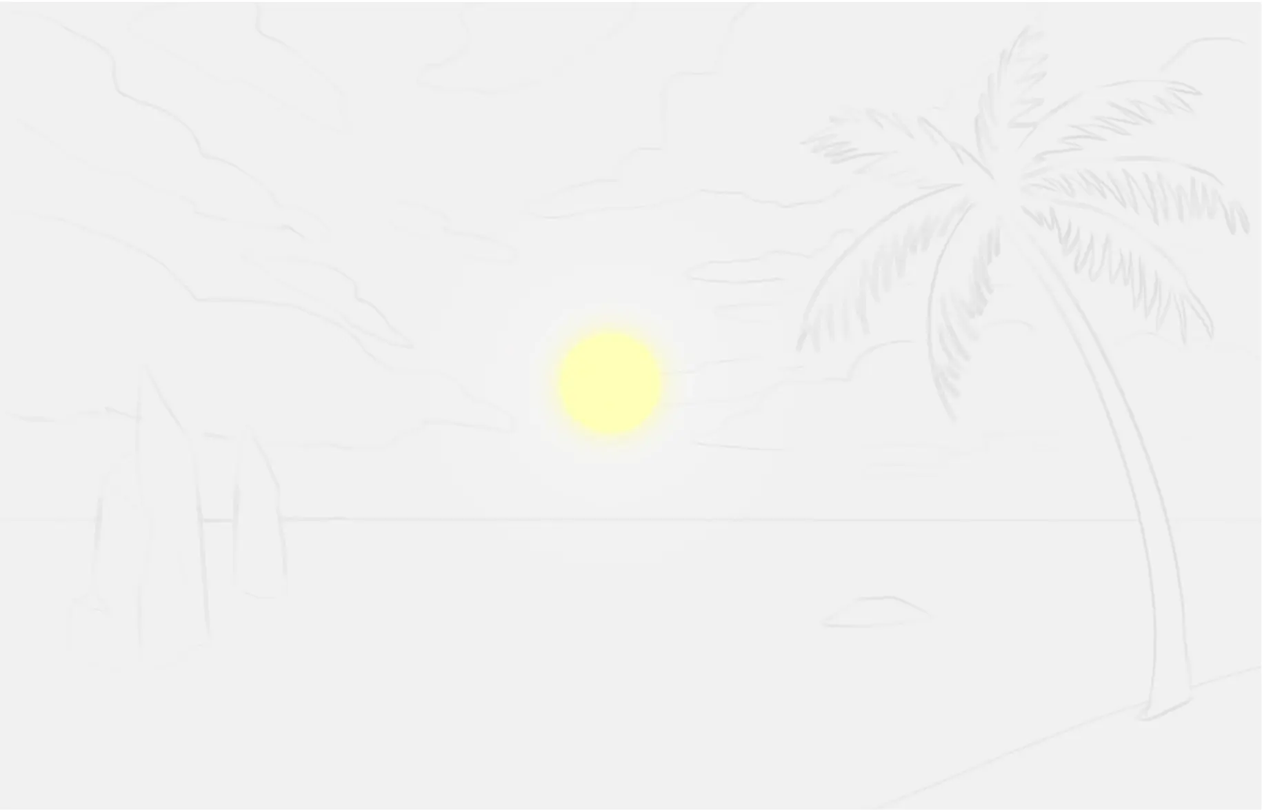 dessiner le soleil lors d’un coucher de soleil
