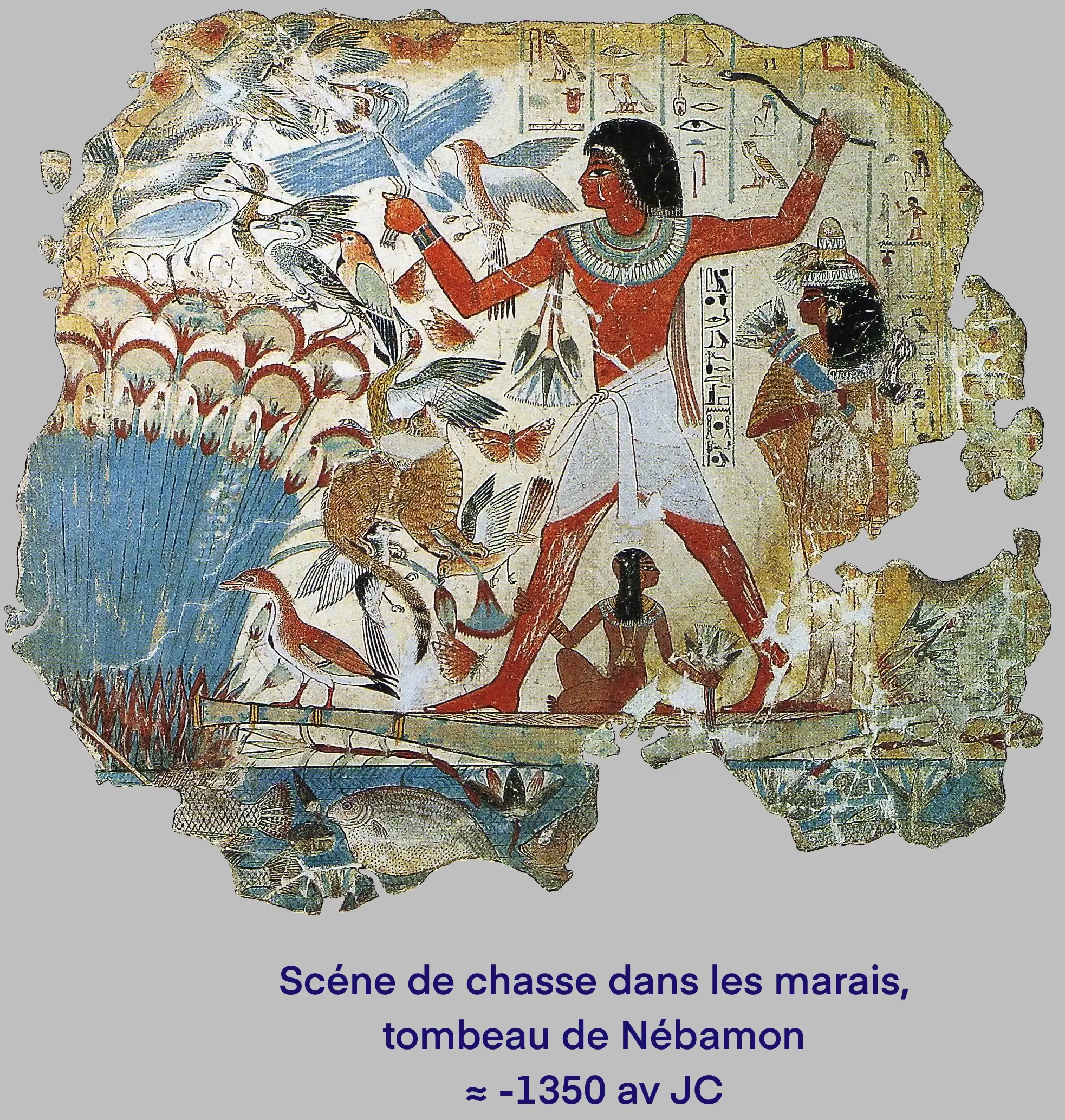 Antiquity, marsh hunting scene, tomb of Nebamun