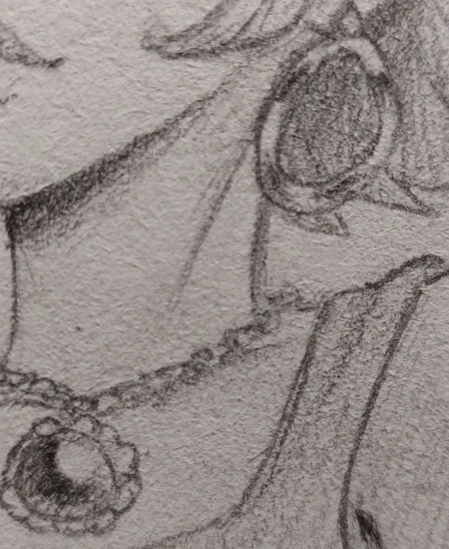 dessiner les details au crayon à papier