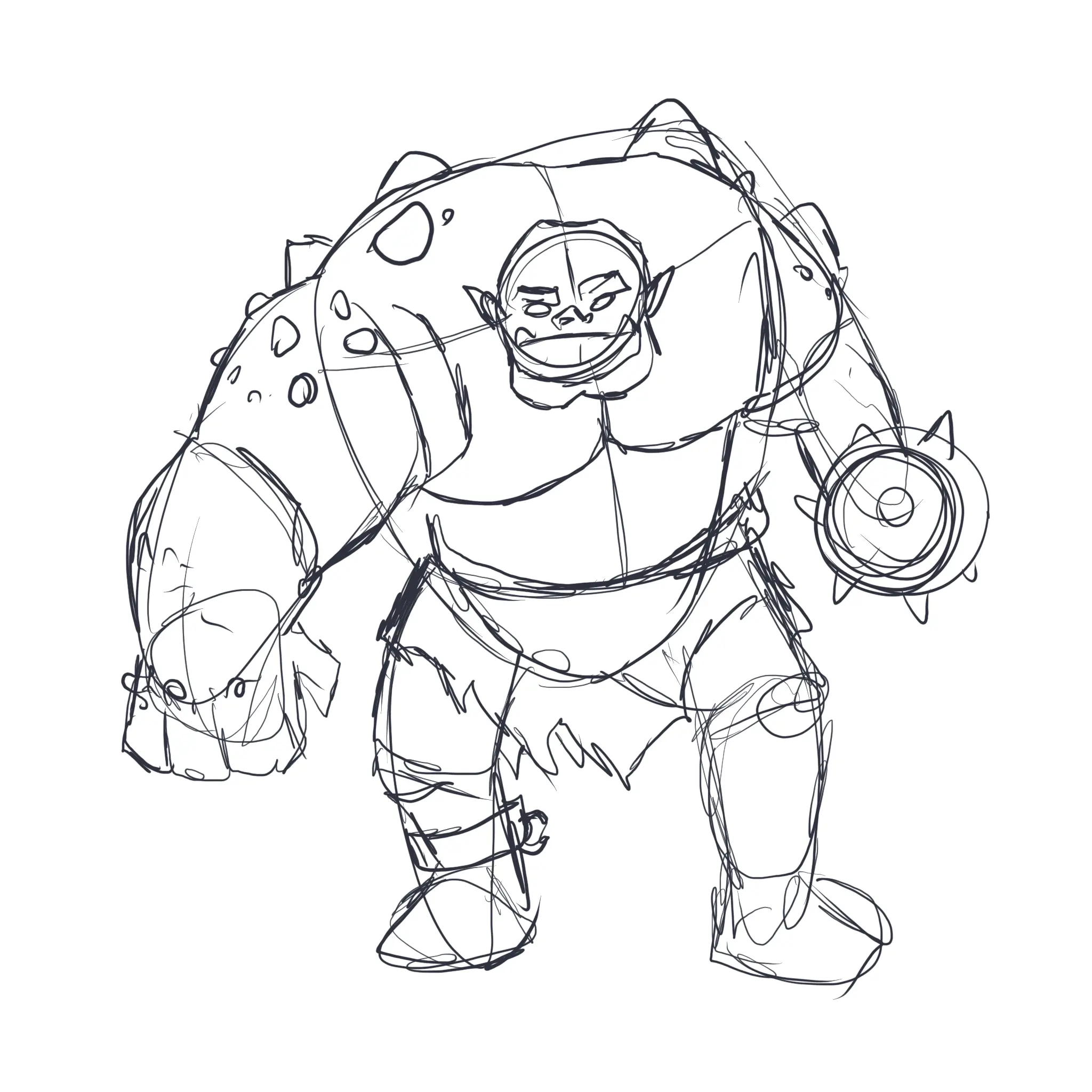 dessin des vêtements d’une créature fantastique