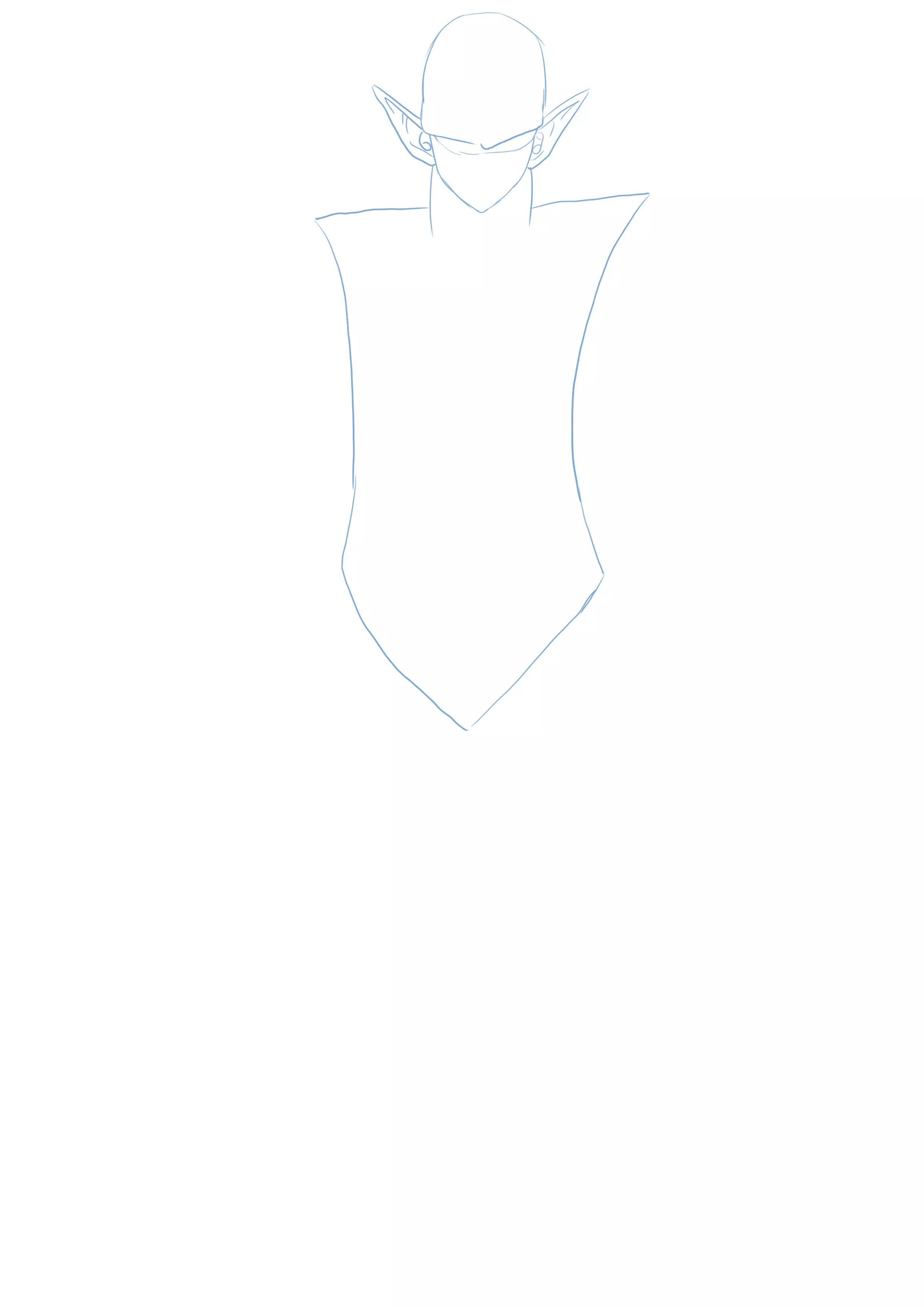 dibujo del busto de Piccolo de Dragon Ball Z