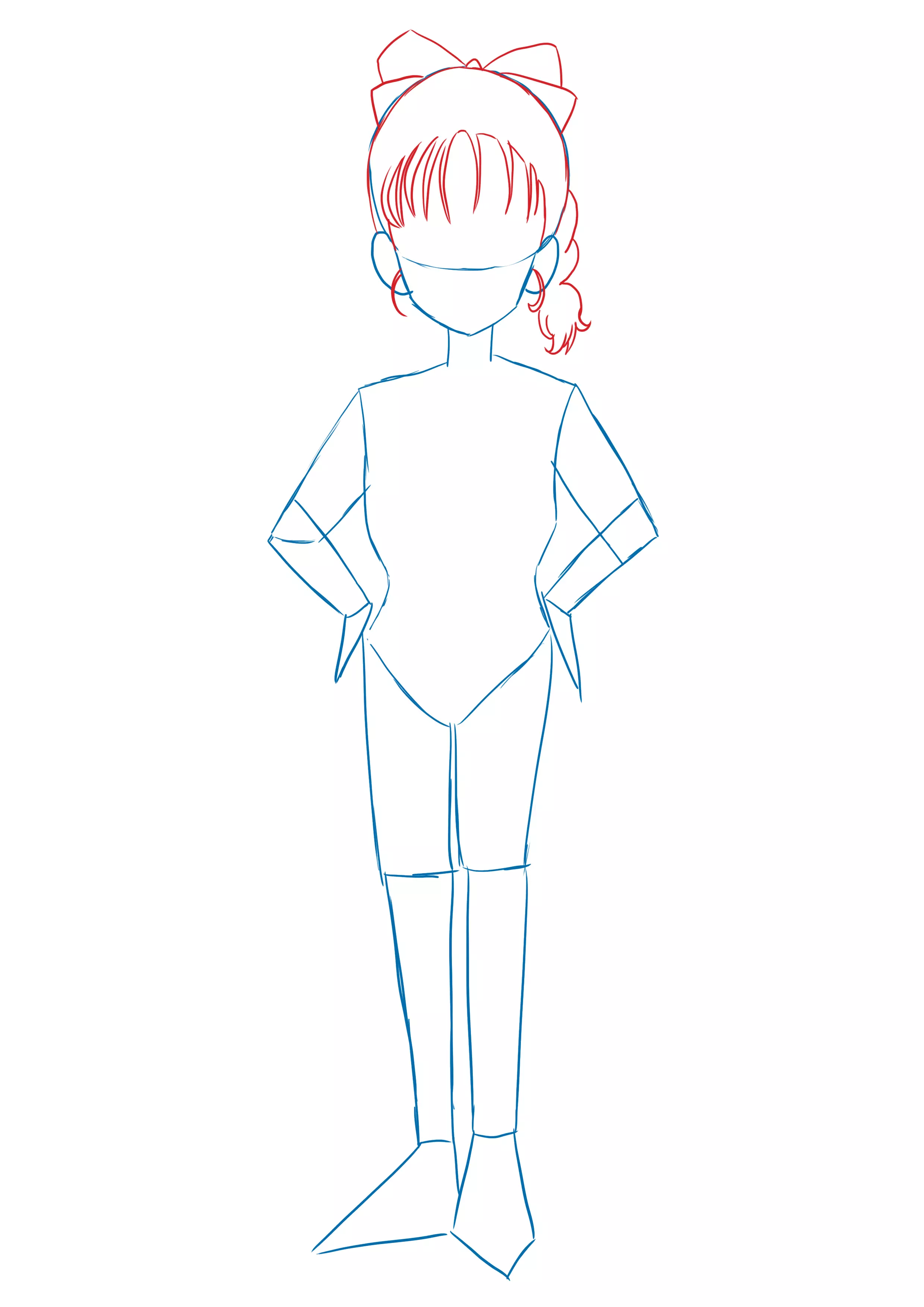 dibujo del cabello de Bulma de Dragon Ball Z