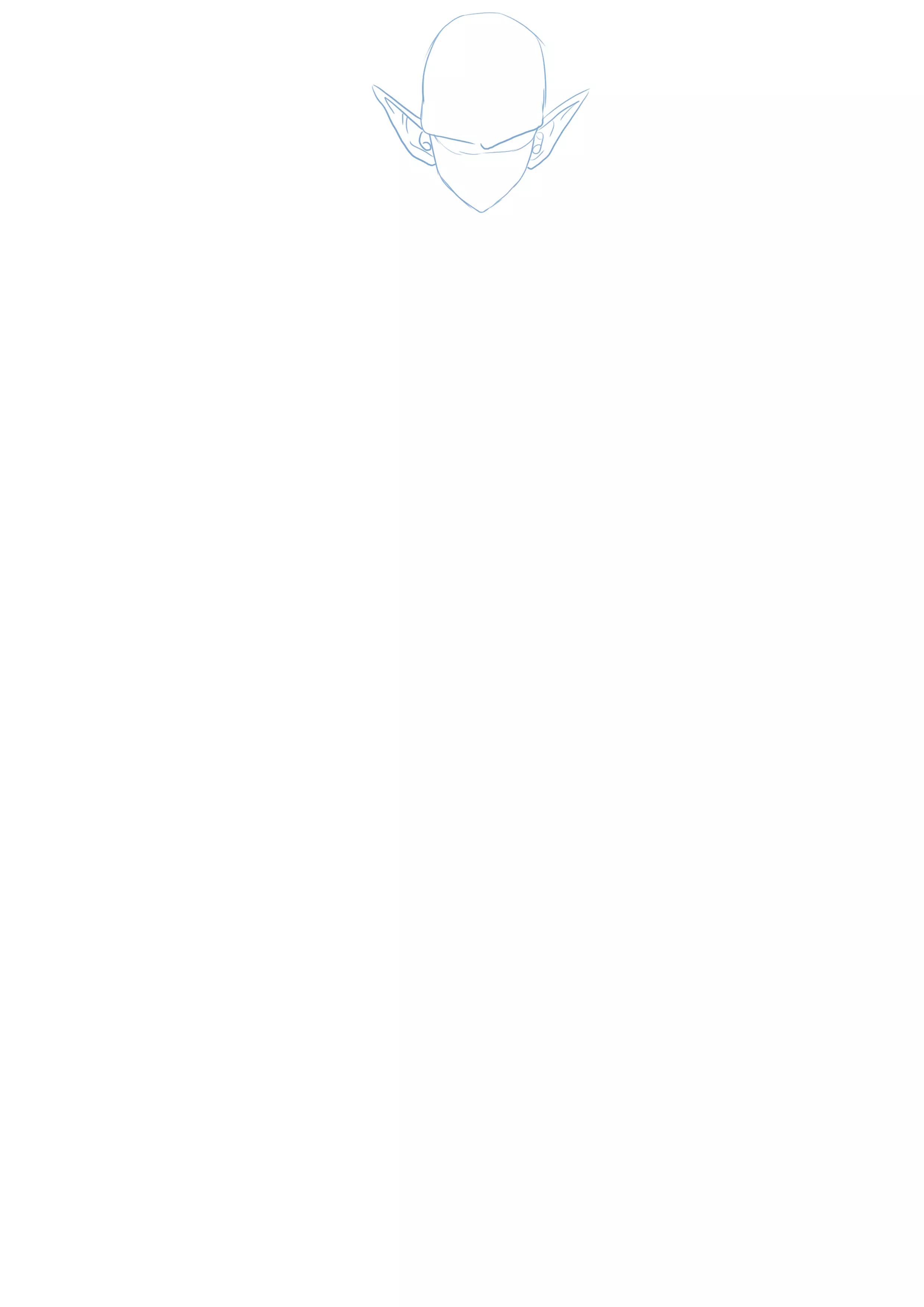 dibujo de la cabeza de Piccolo de Dragon Ball Z