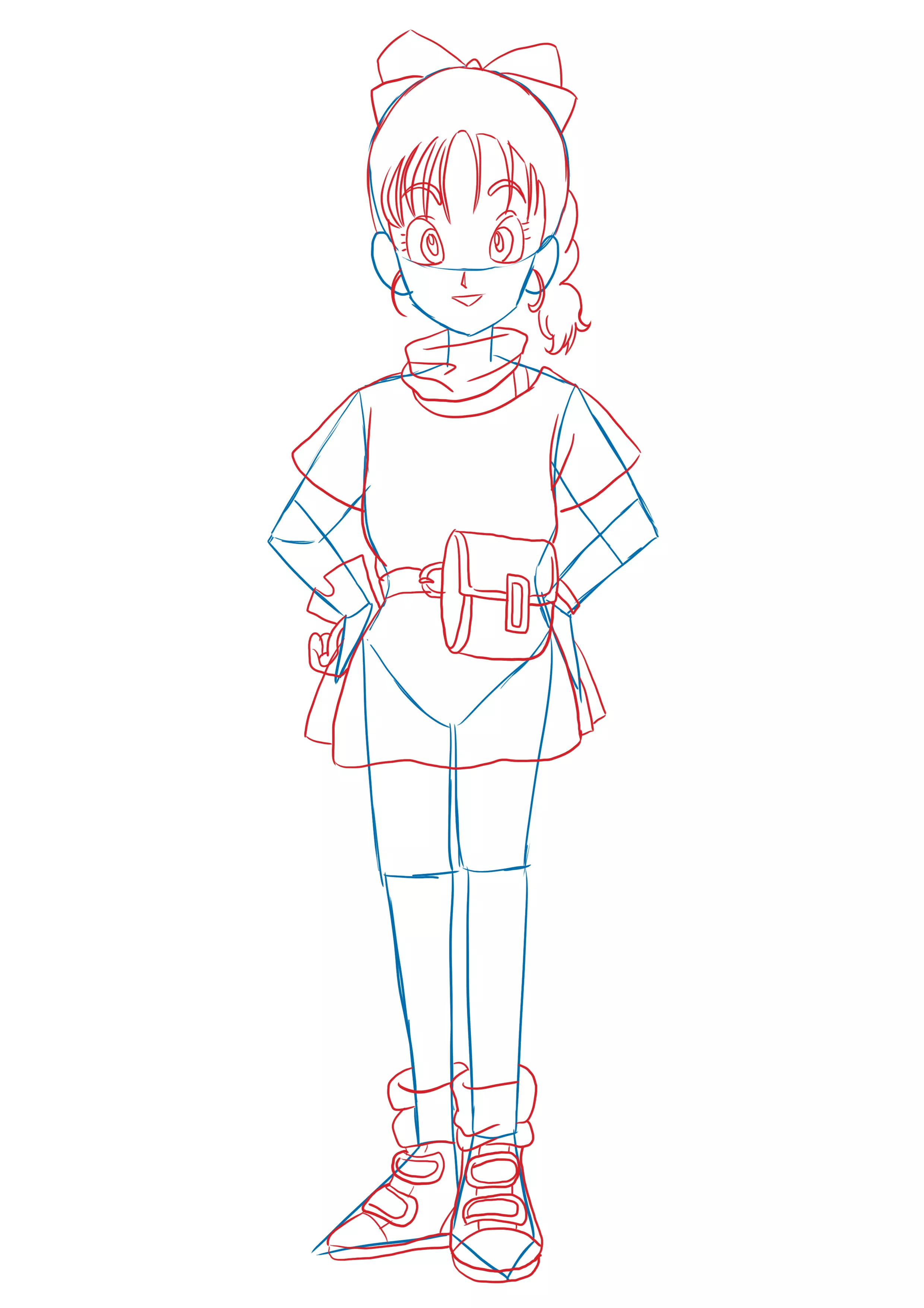 dibujo del rostro de Bulma de Dragon Ball Z