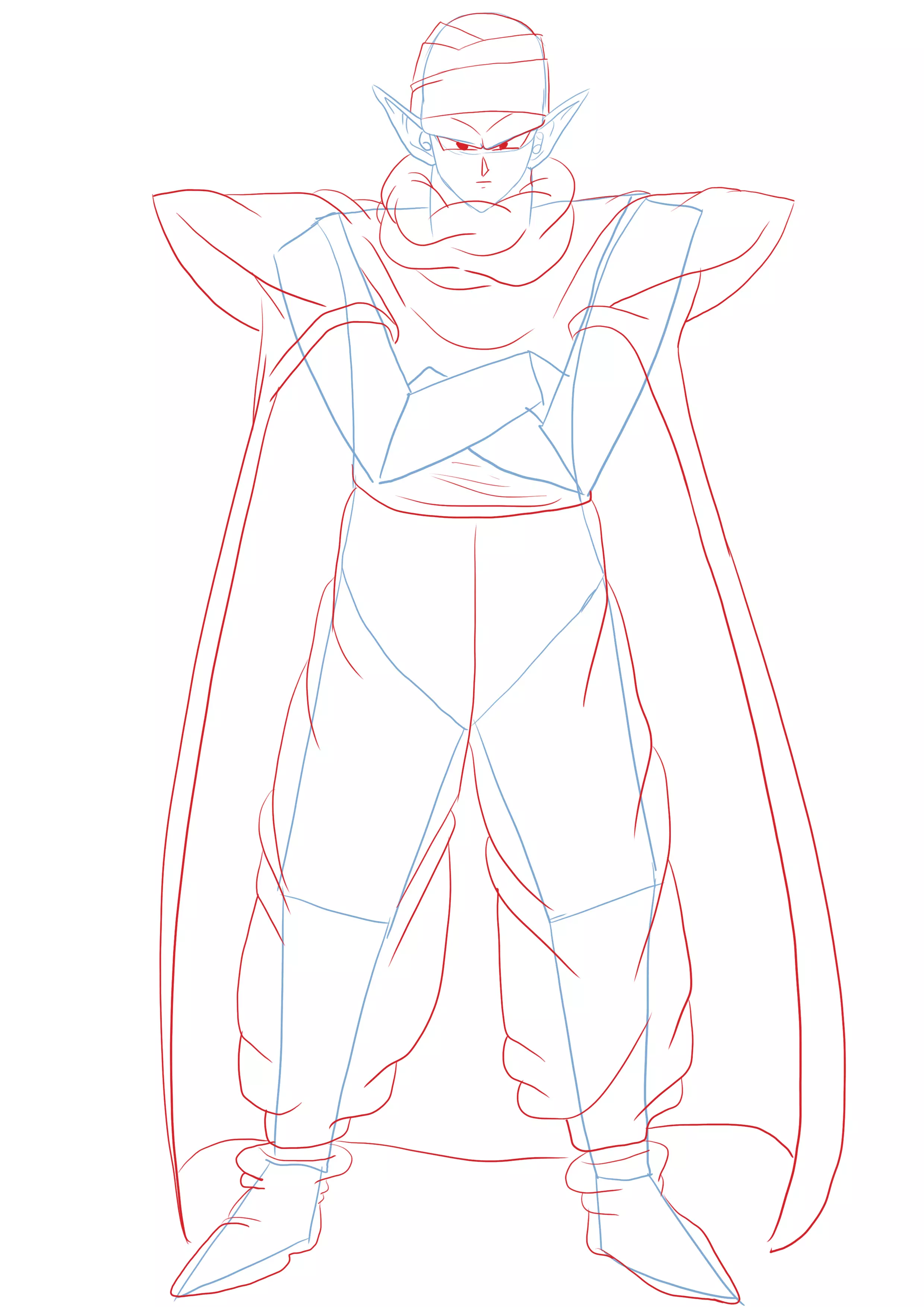 dibujo del rostro de Piccolo Dragon Ball Z