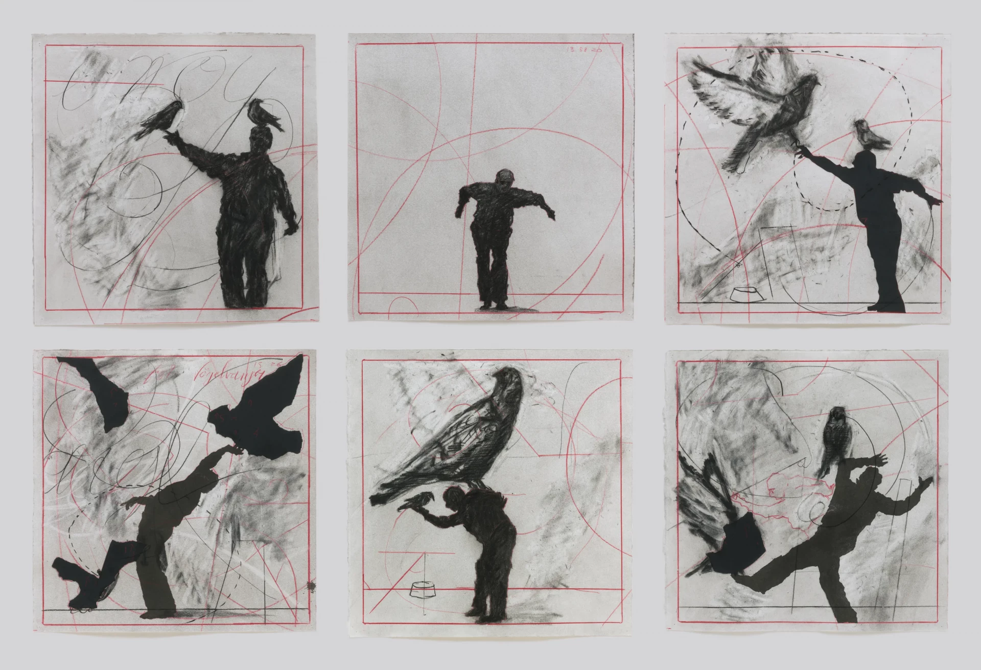 dessin au fusain de robert longo