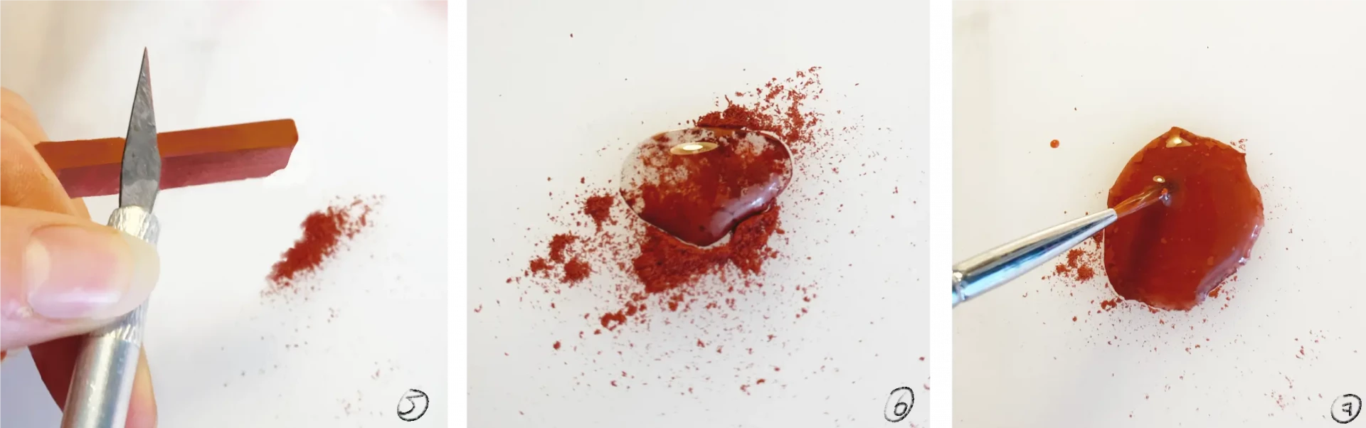 réaliser la préparation de la sanguine humide