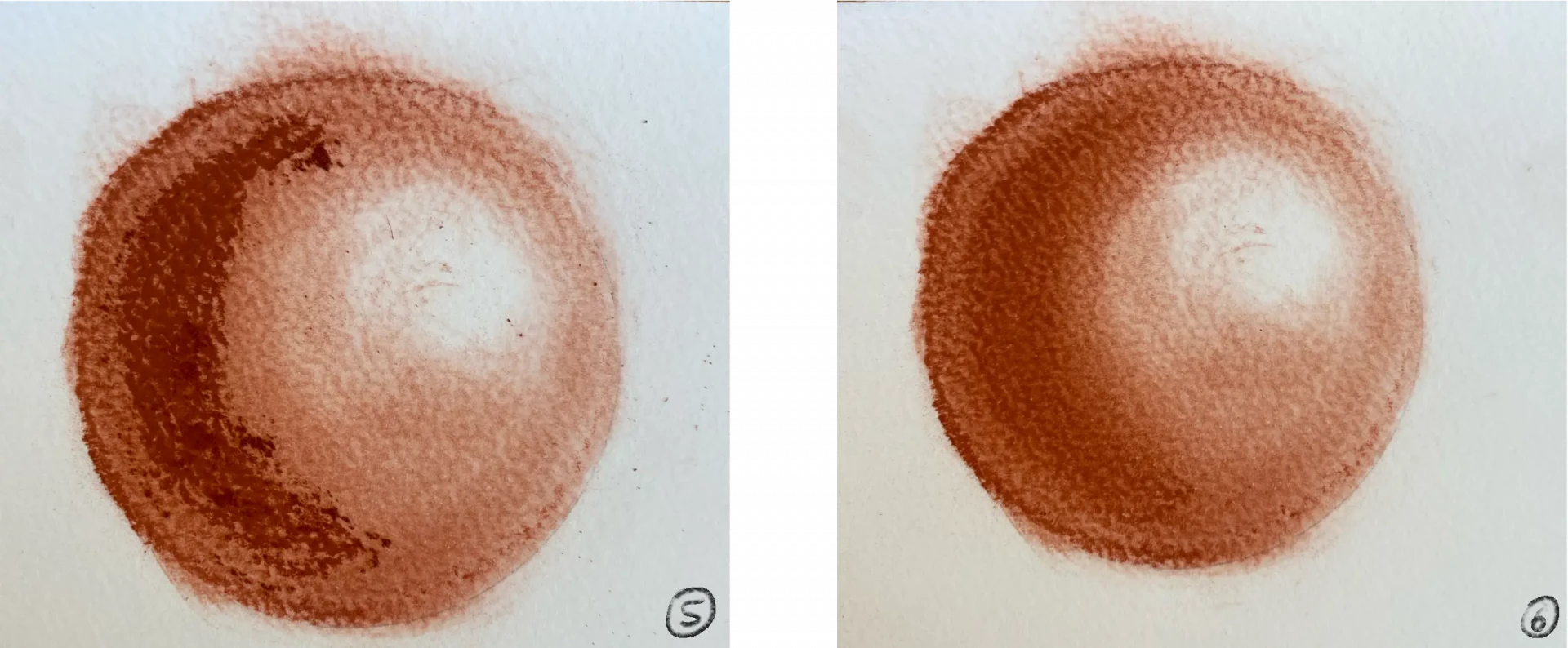 dessiner une sphère à la sanguine