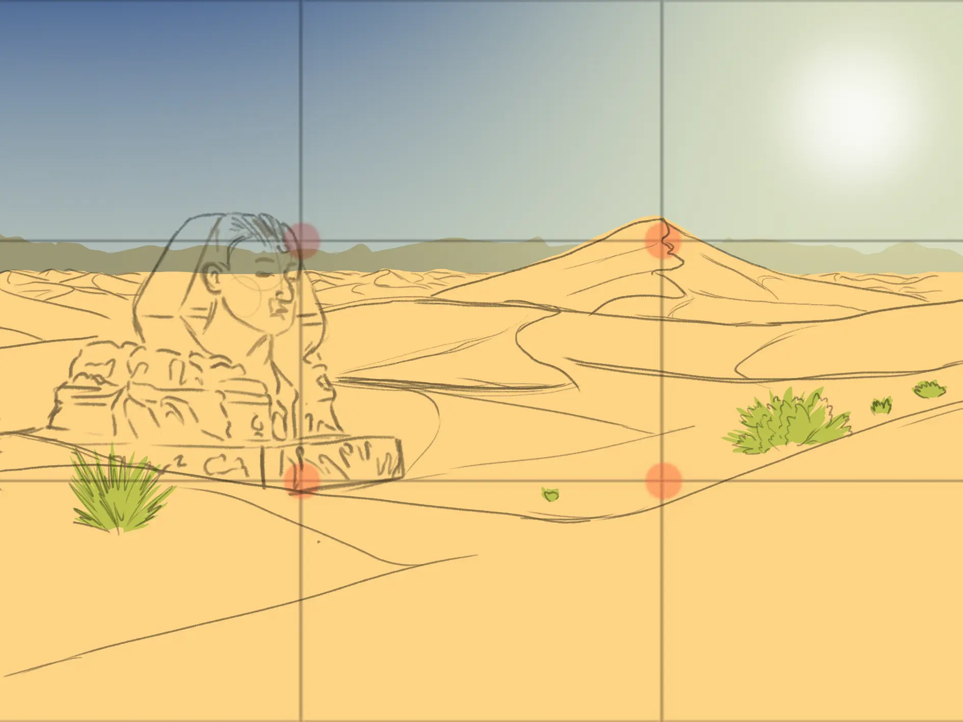 dessiner le soleil d’un désert