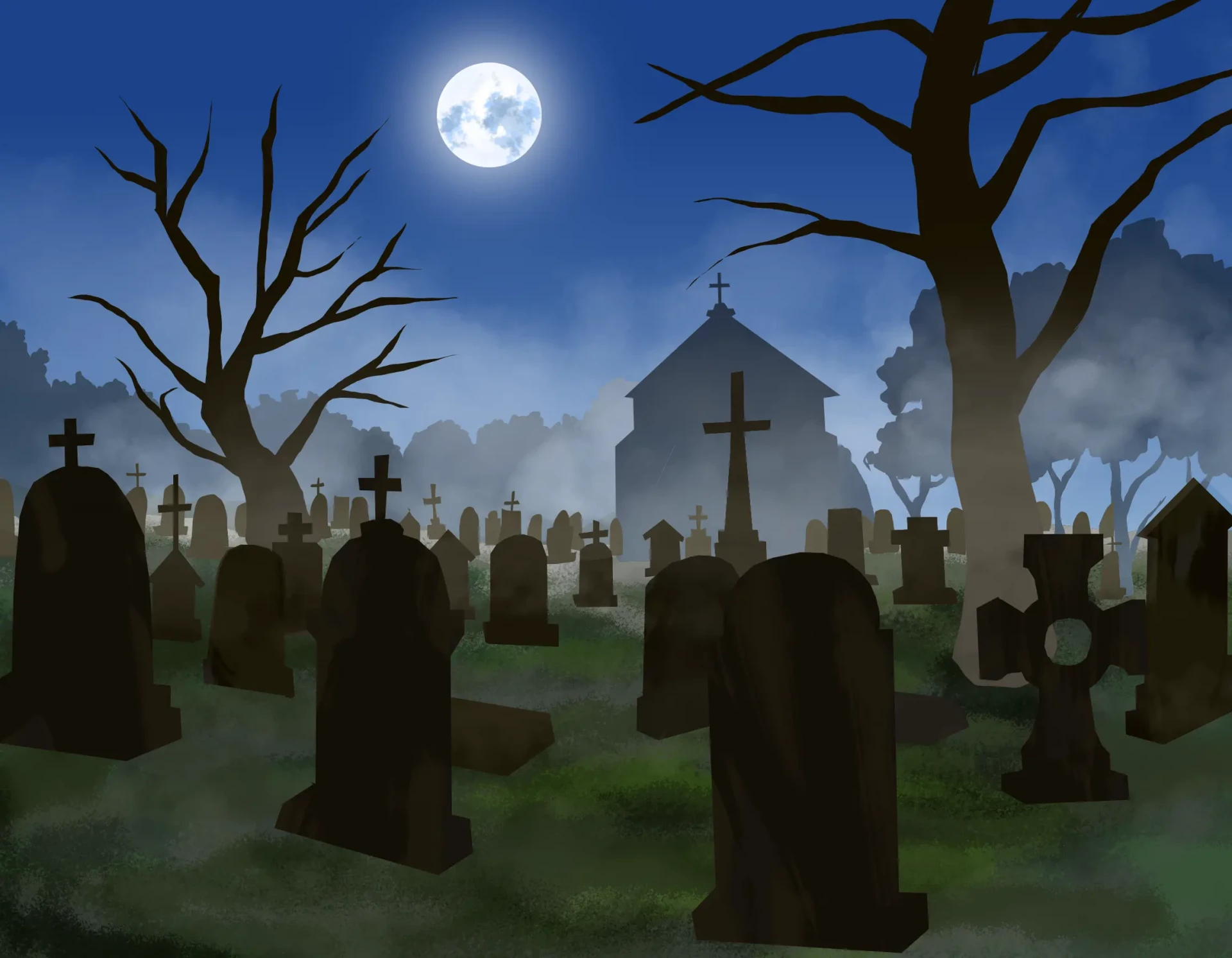 dibujar lápidas en colores en un cementerio