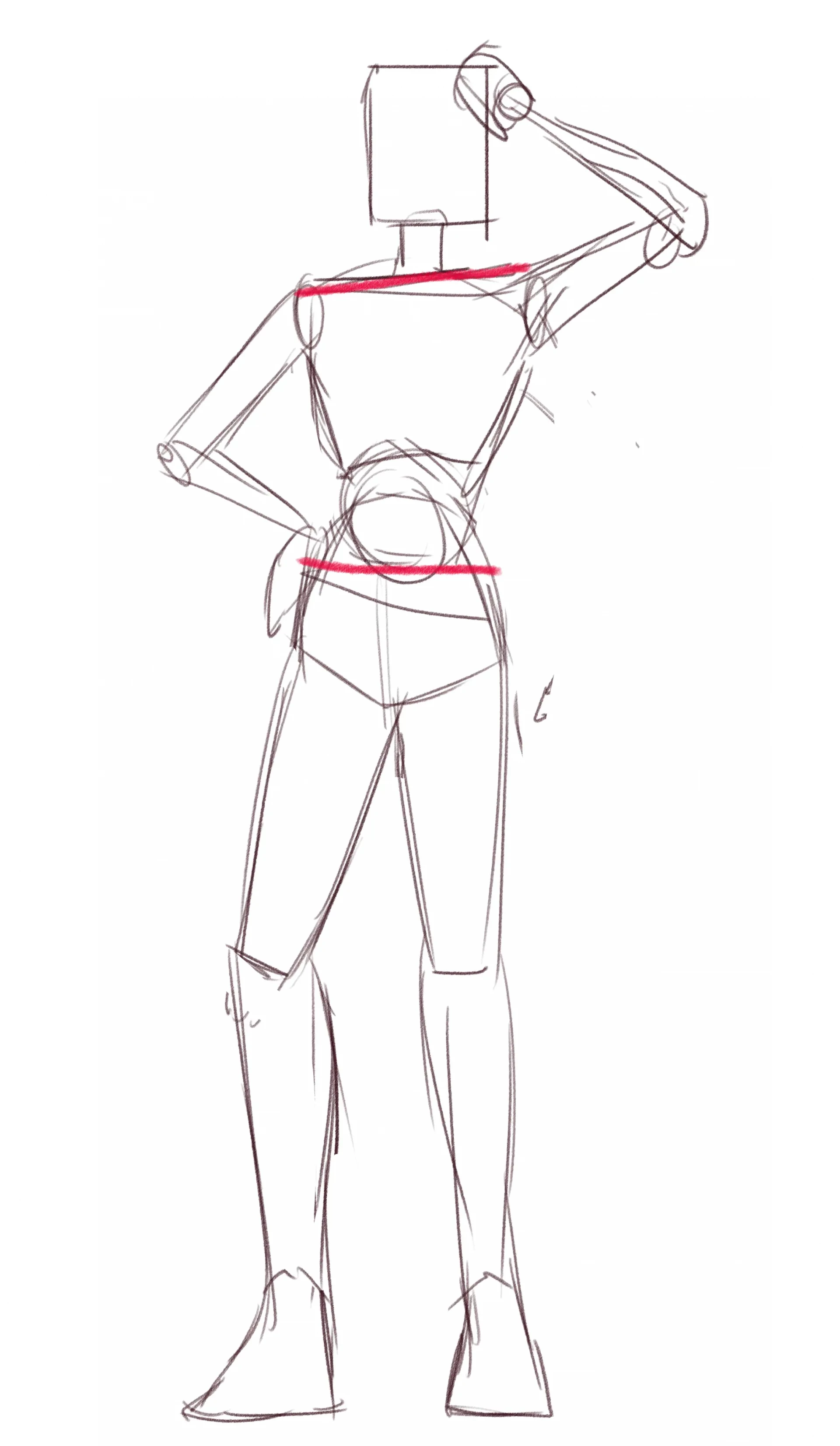 dessin d’une pose de personnage d’après imagination 