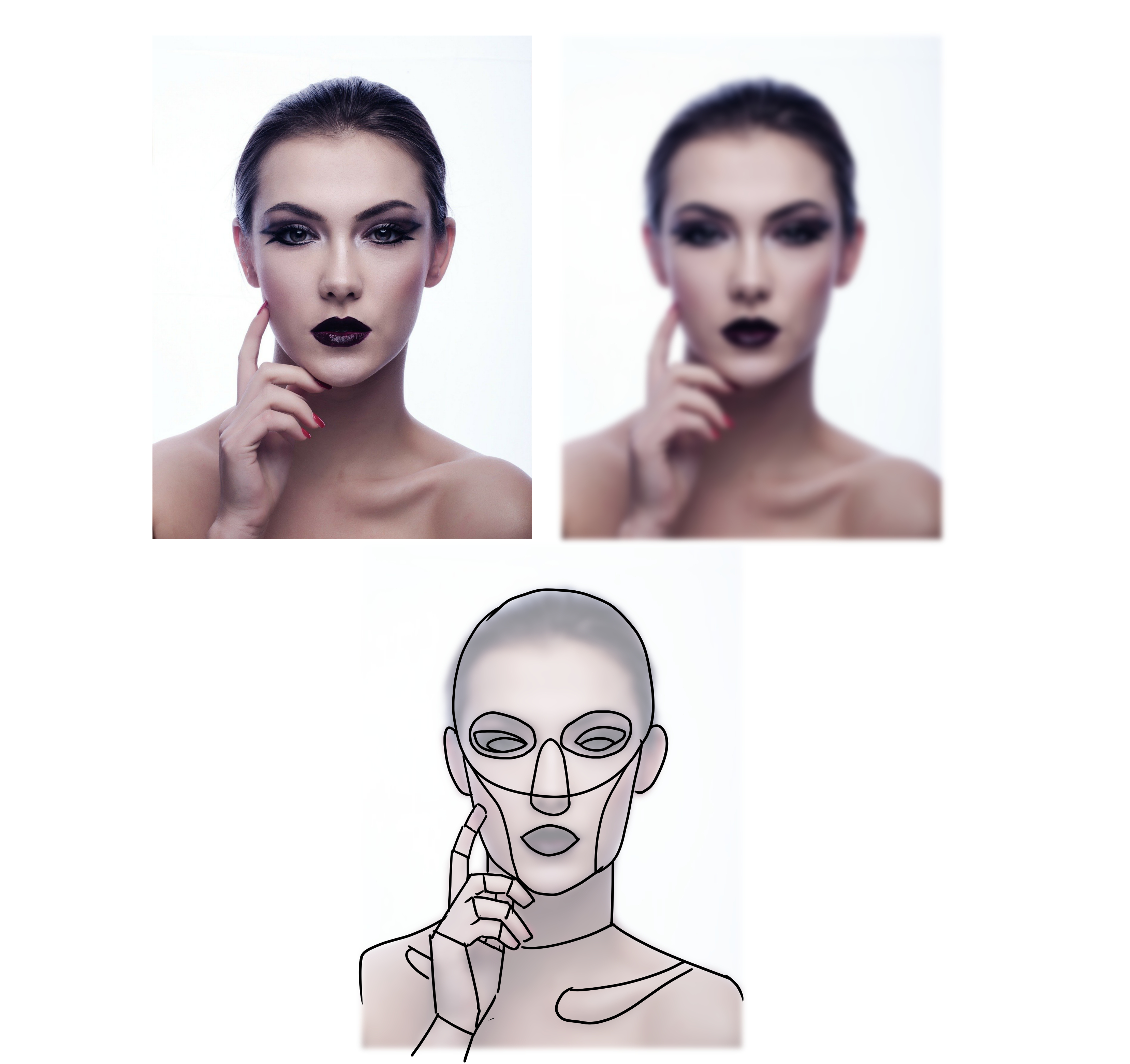 dessin avec définitions des zones du visage