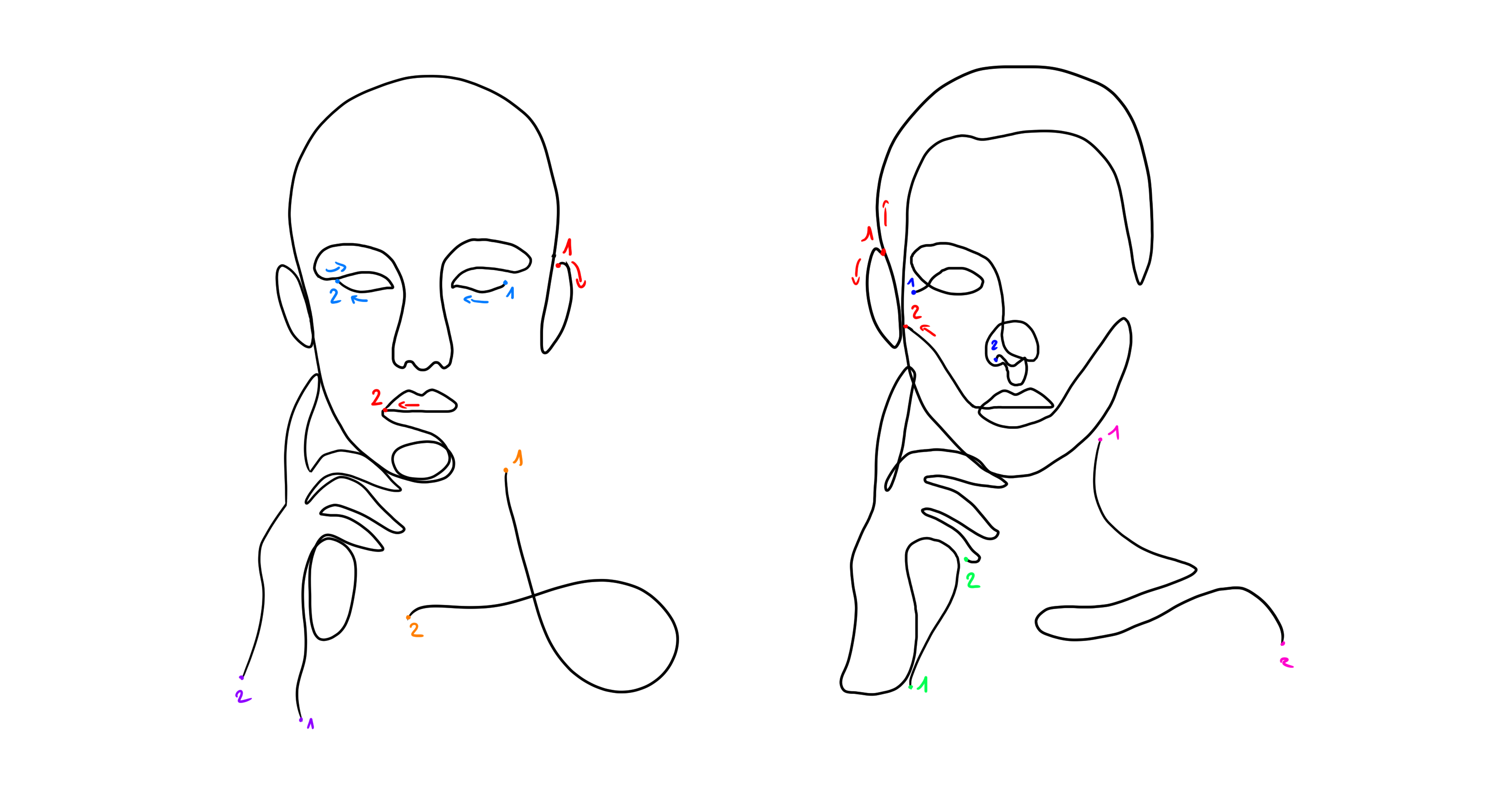 dessin minimaliste du visage d’une femme