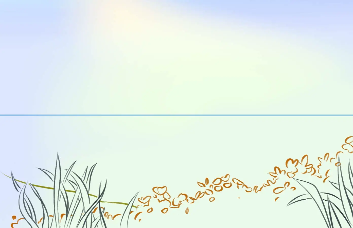 dessin des herbes hautes d’un paysage