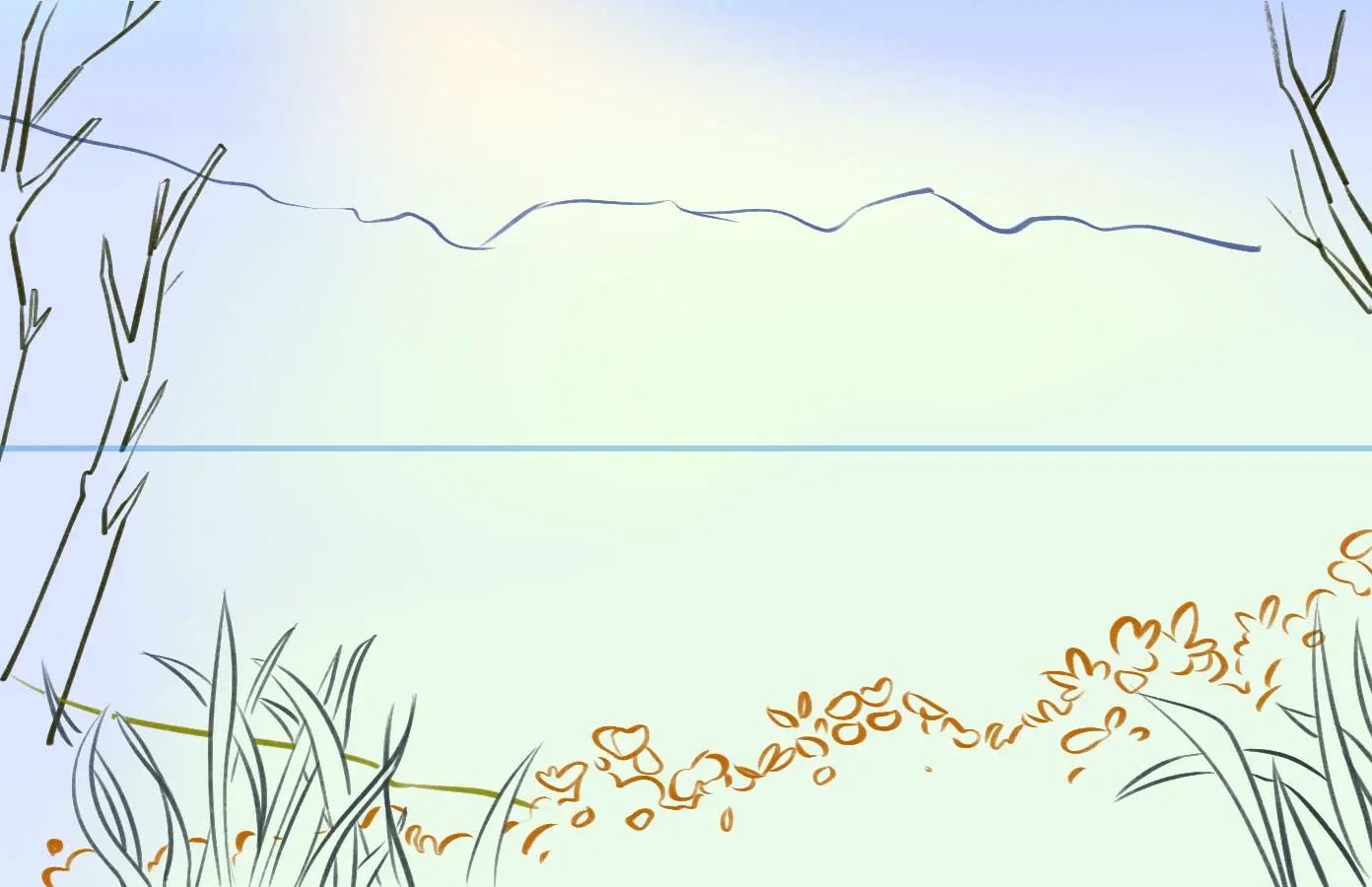 dessin des montagnes d'un paysage