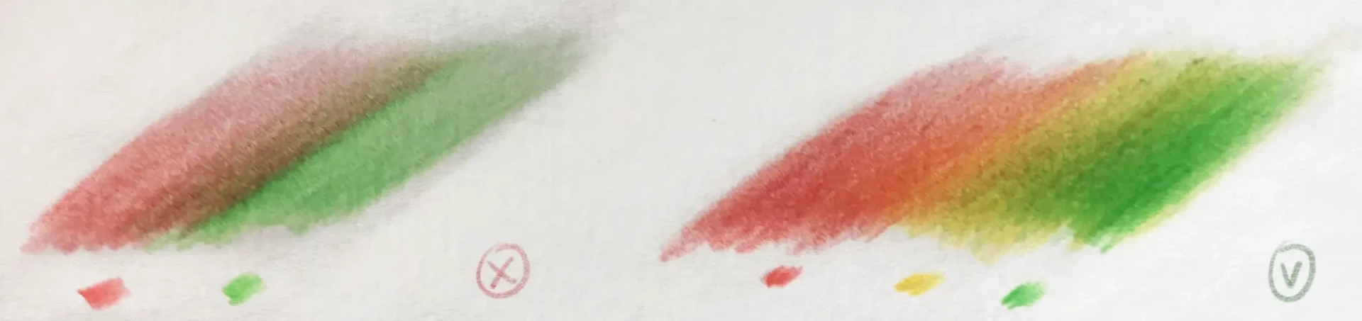 astuce pour faire un dégradé réaliste aux crayons de couleur