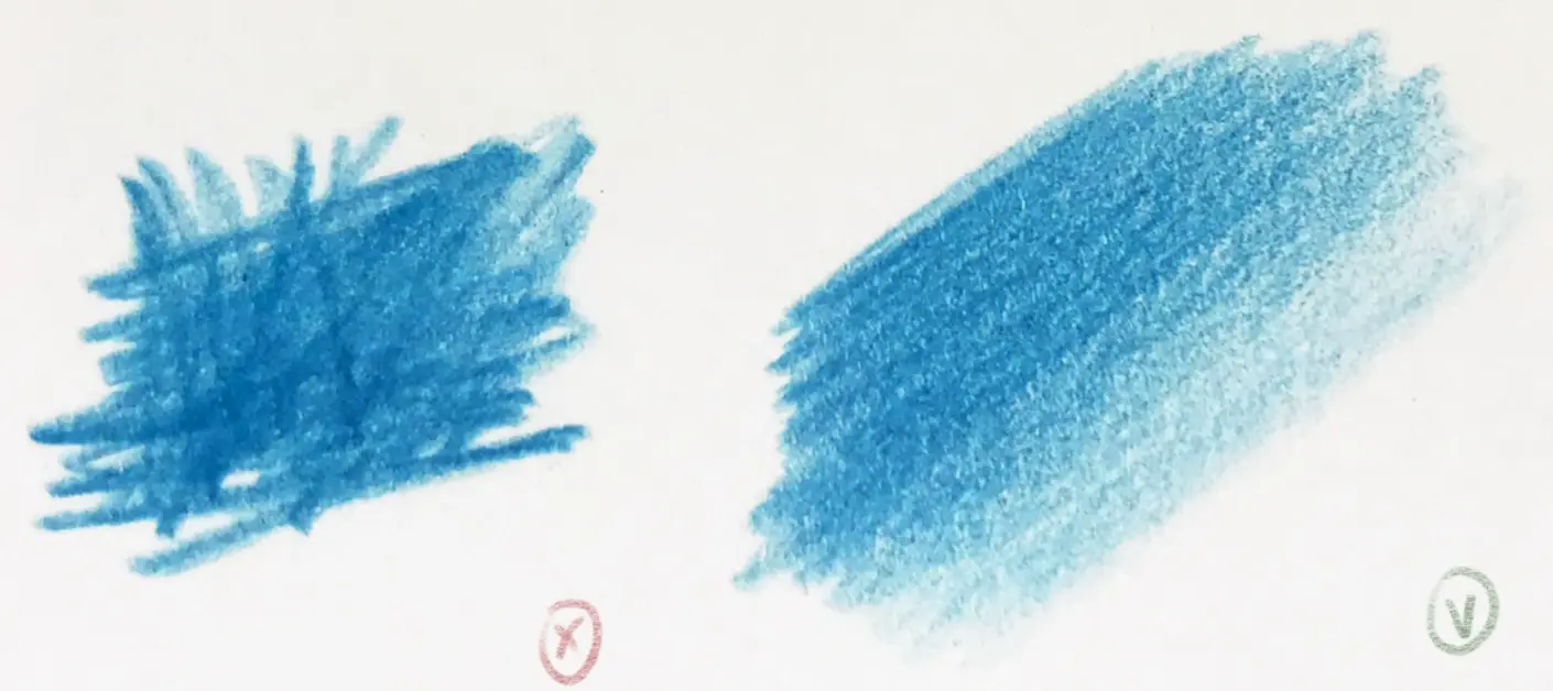 colorier dans un sens pour faire un dessin réaliste aux crayons de couleur