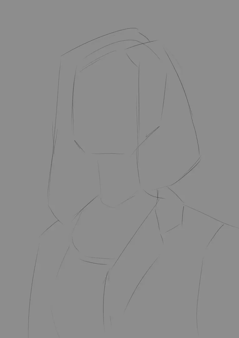 dessin de la base d’un portrait réaliste