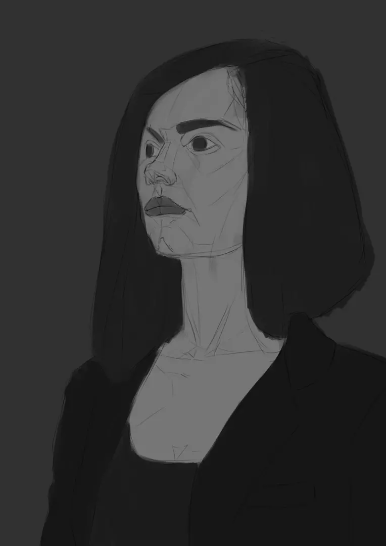 dessin des détails d’un portrait réaliste