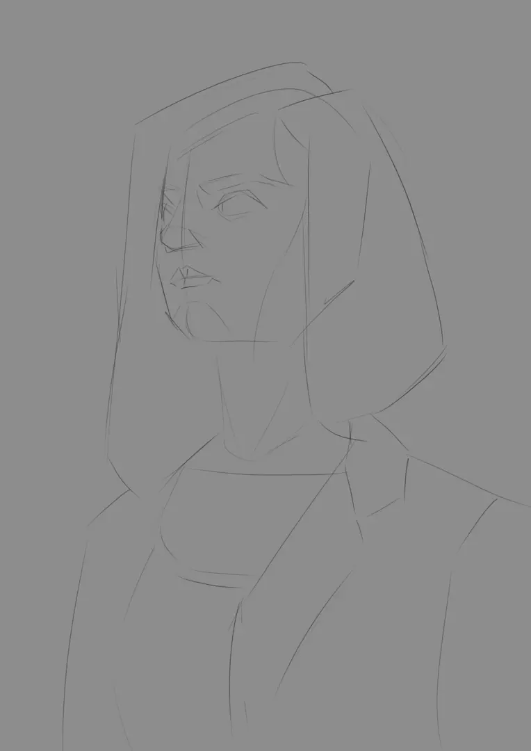 dessin des éléments d’un portrait réaliste