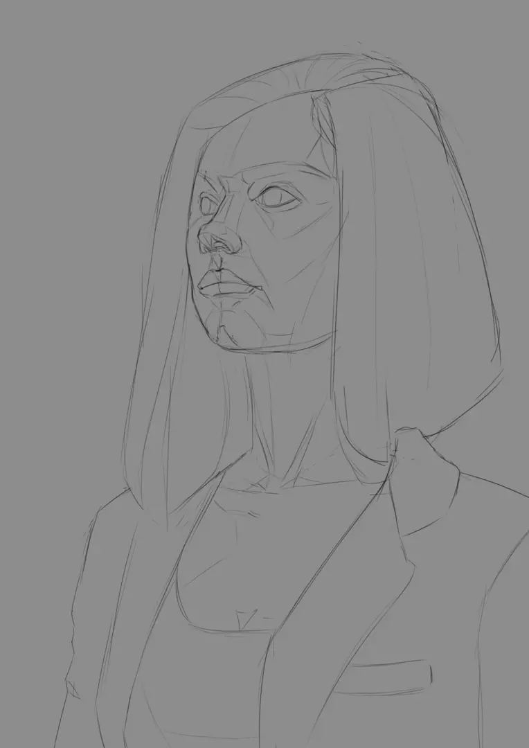 dessin des formes d’un portrait réaliste