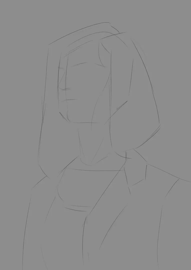 dessin des repères d’un portrait réaliste