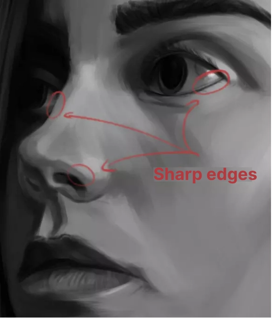 drawing the edges of a realistic portrait