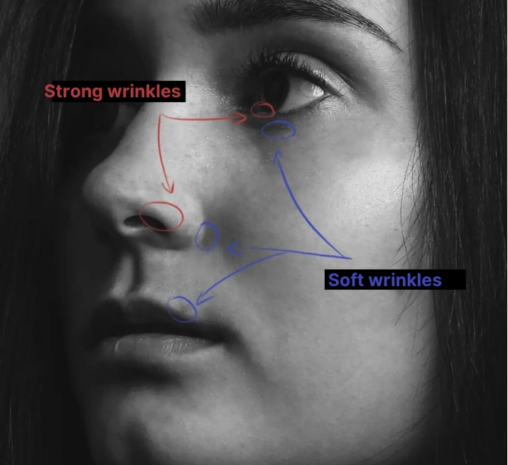 sharp and soft edges on a realistic portrait