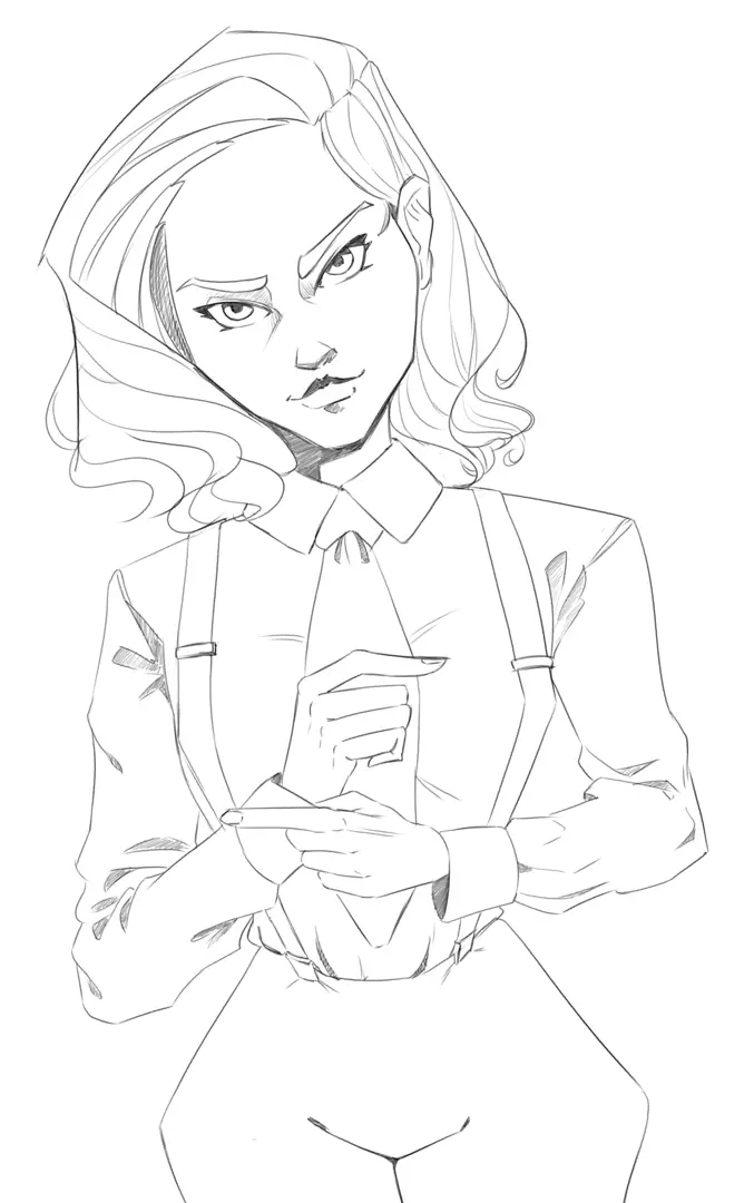 le crayonné d’un dessin au trait