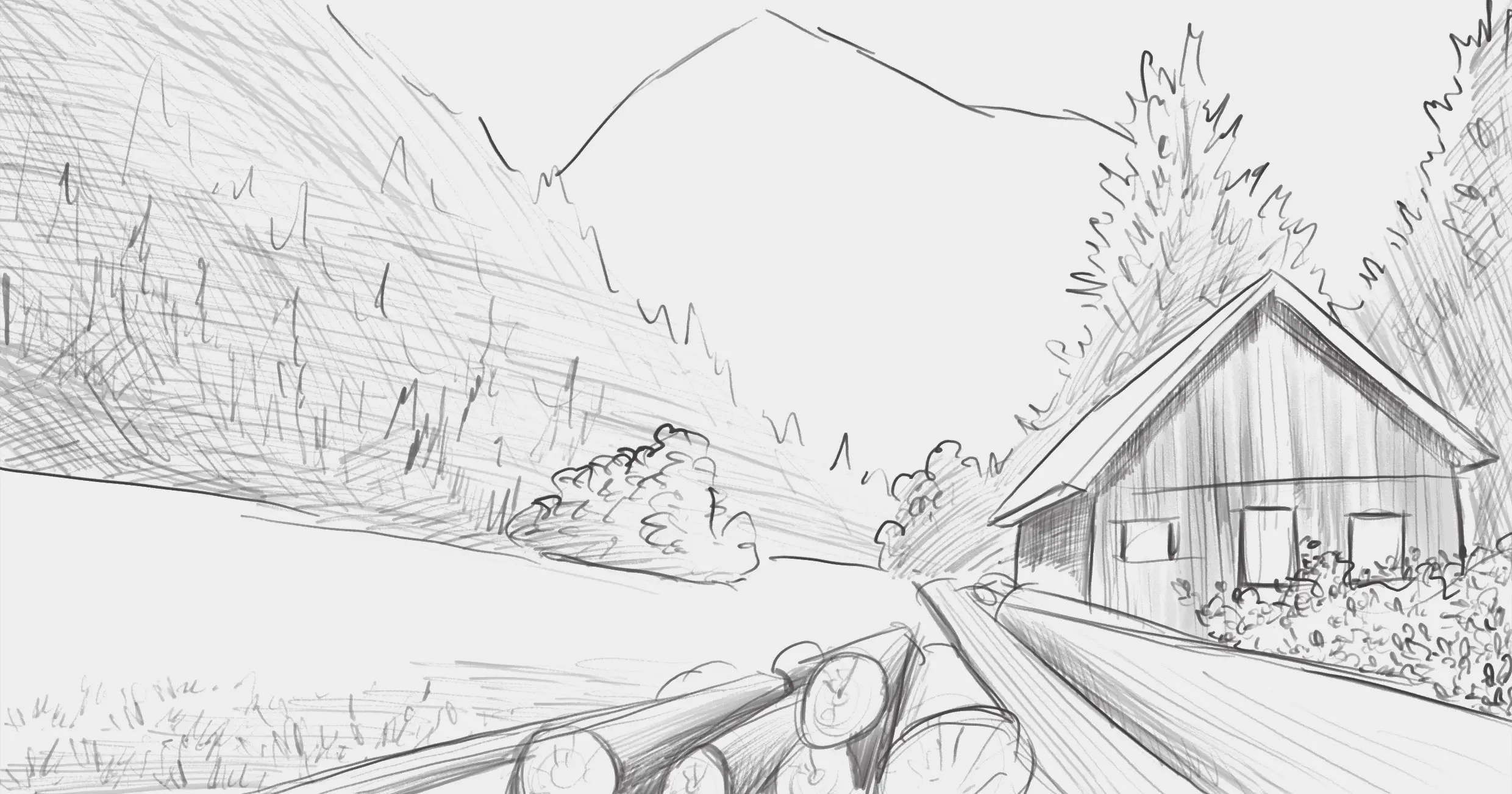 dessiner un paysage sur le vif