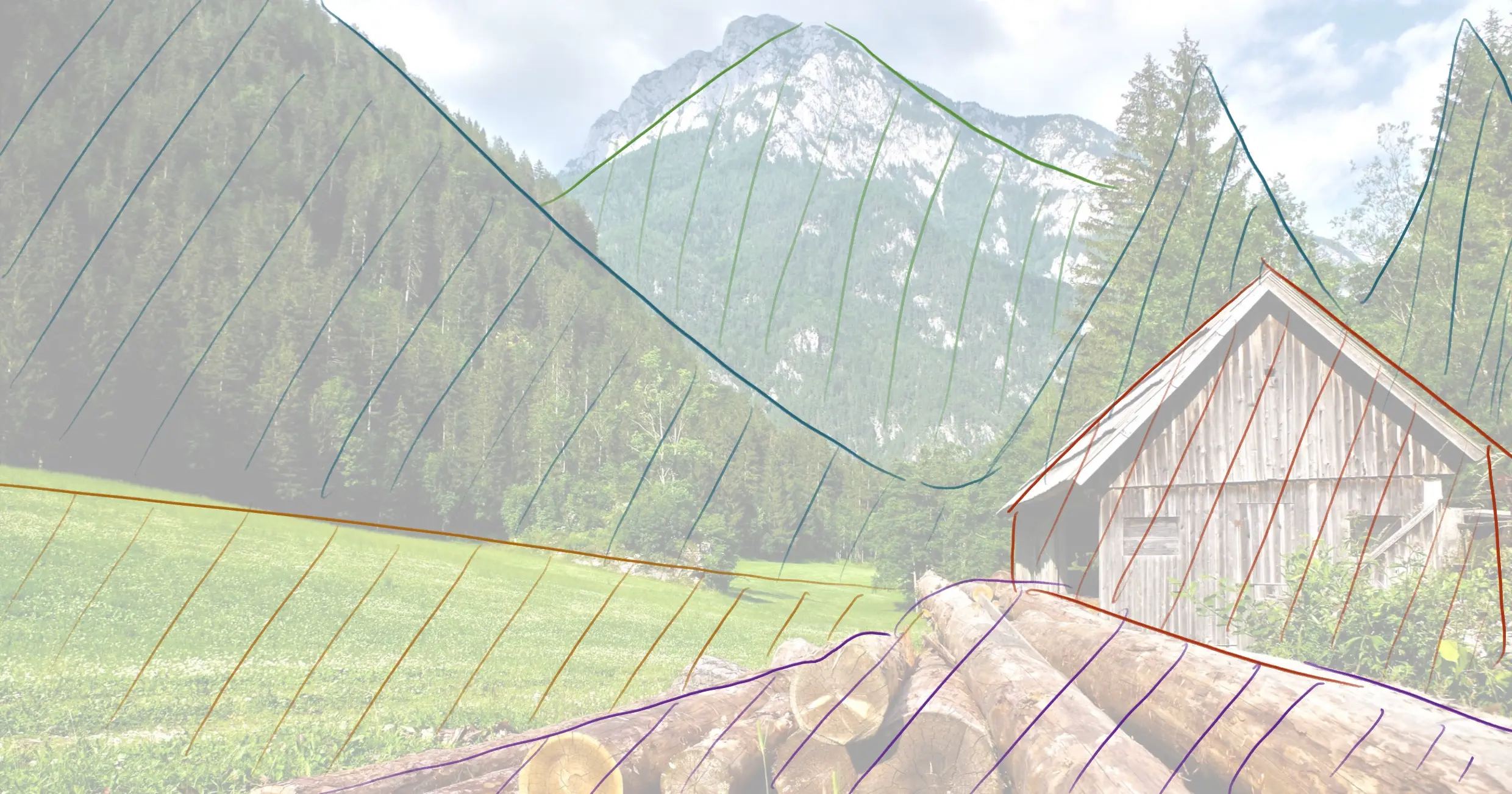 découper les différents plans pour dessiner sur le vif