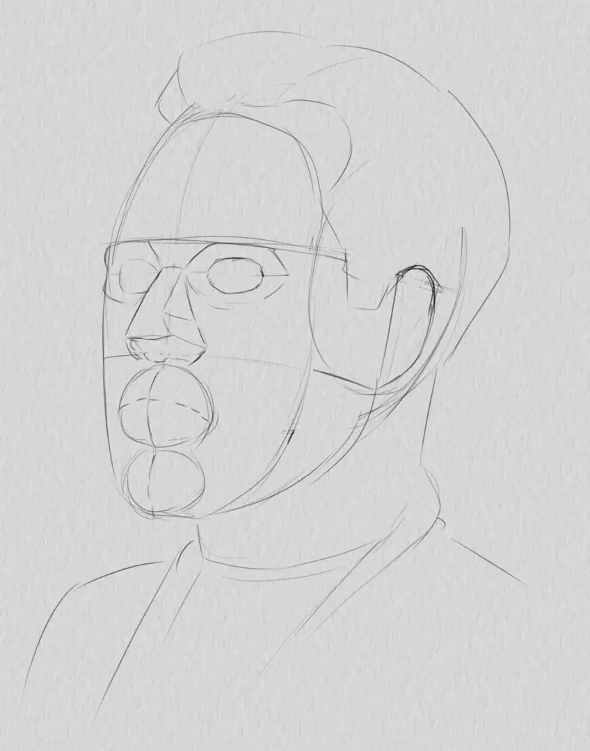 dessiner les yeux du portrait d’un homme