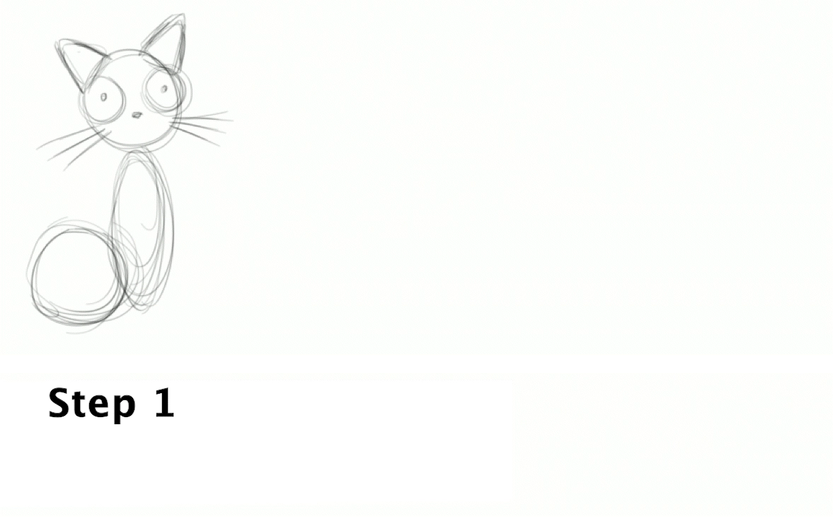 Drawing a Black Cat Easily, Step 2