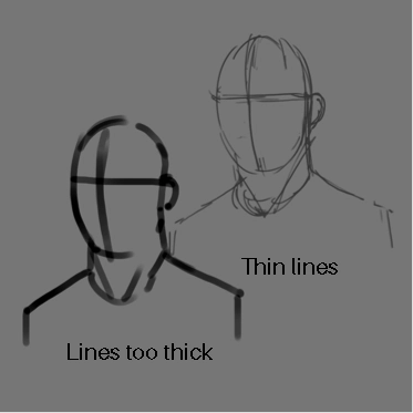 illustration of lines for drawing on a tablet