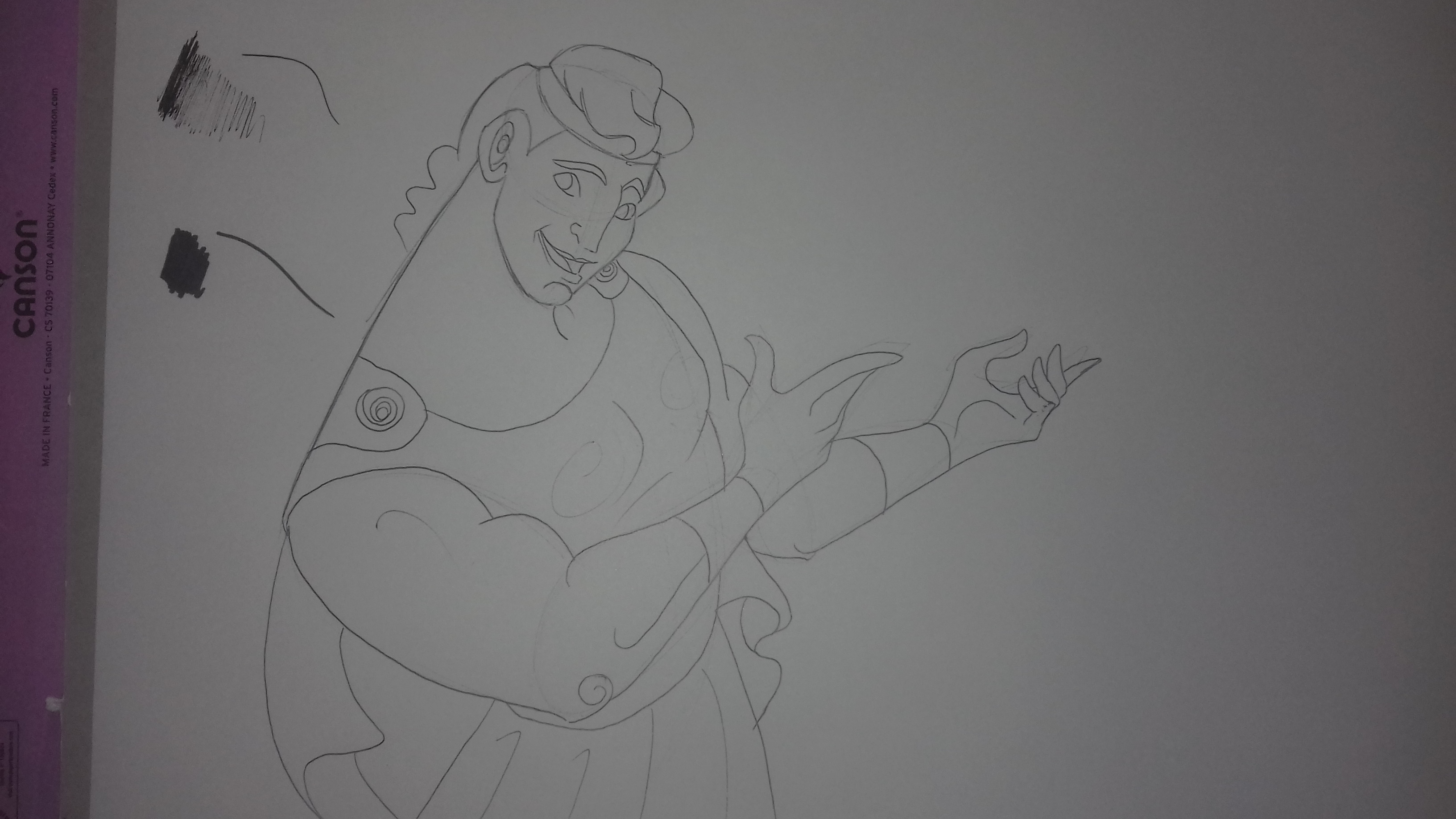 dessin d’un personnage au stylo bille noir