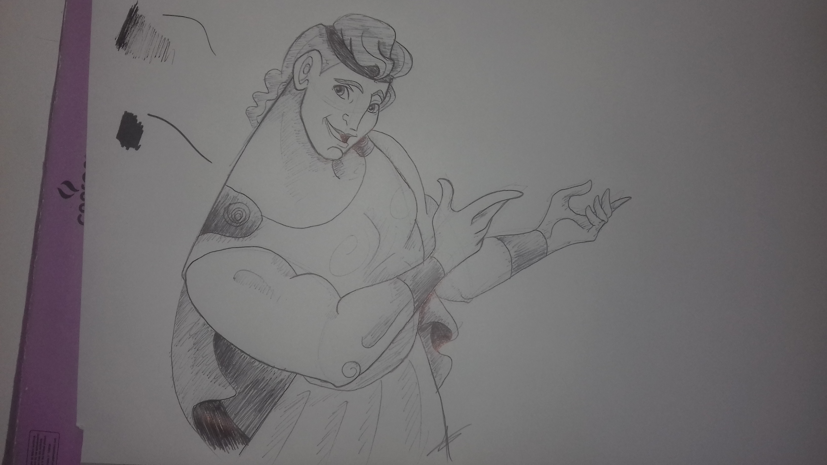 épaissir les traits du dessin au stylo bille