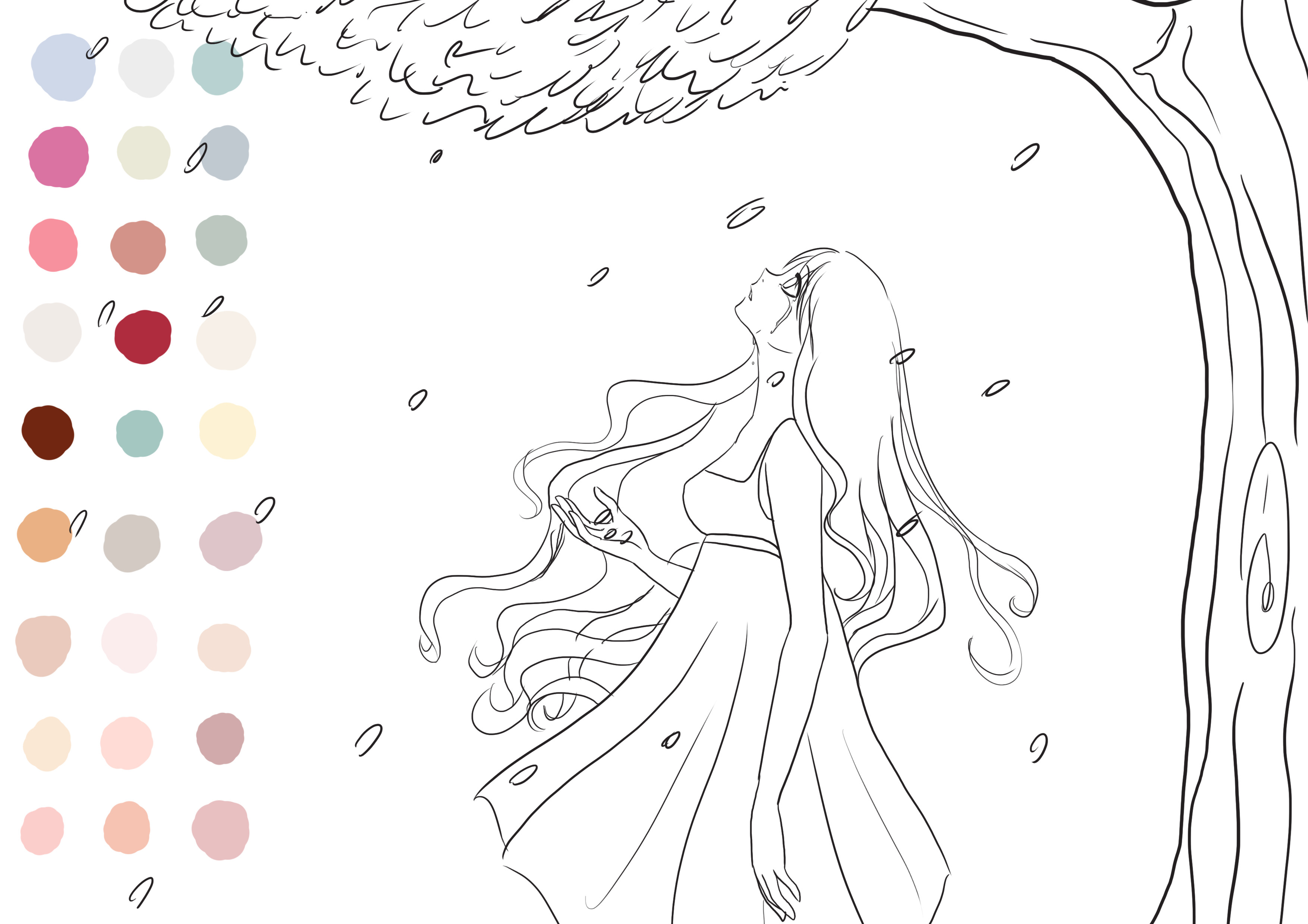 choix des couleurs pour finaliser le dessin triste