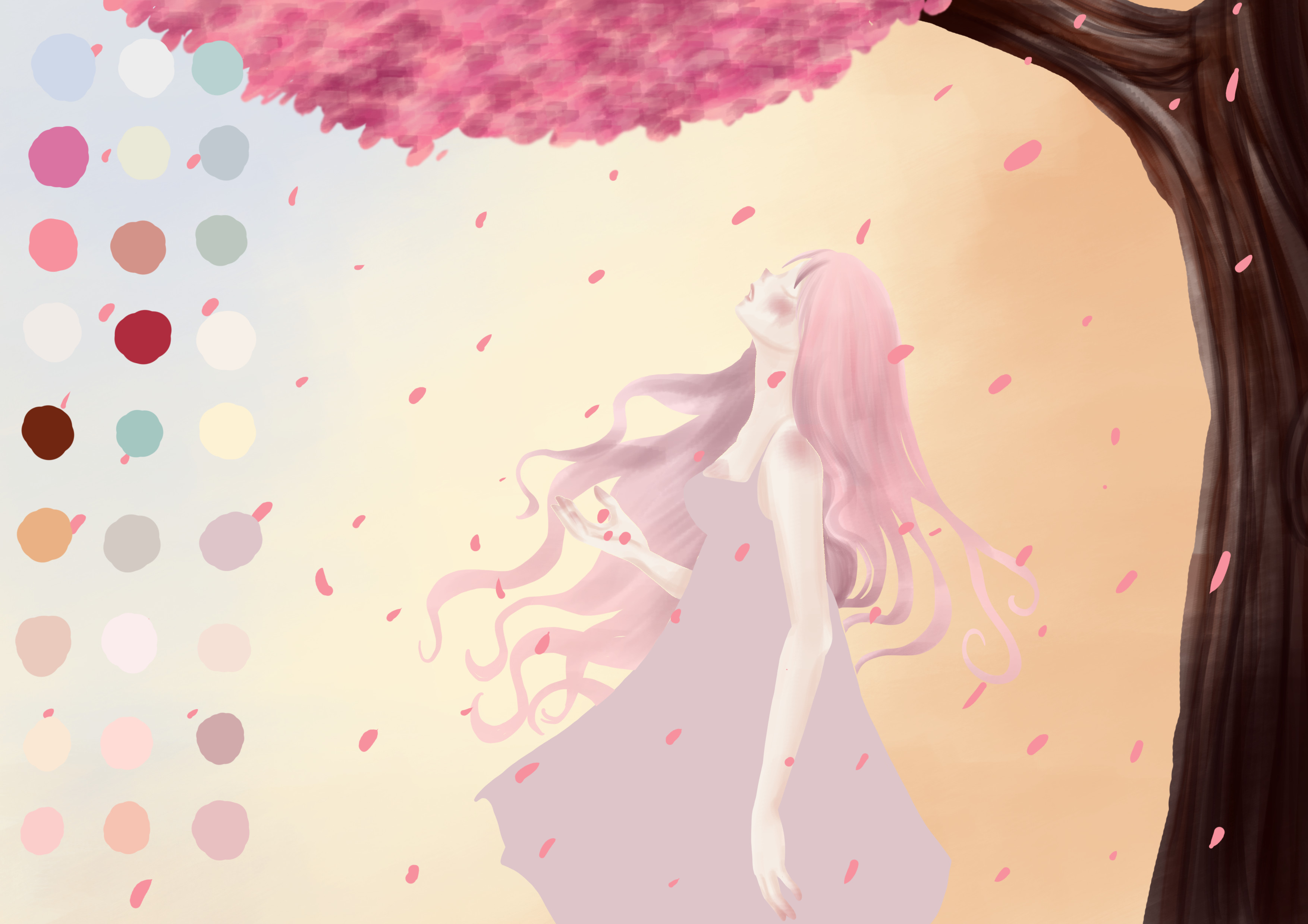 appliquer la couleur aux cheveux du dessin de fille triste