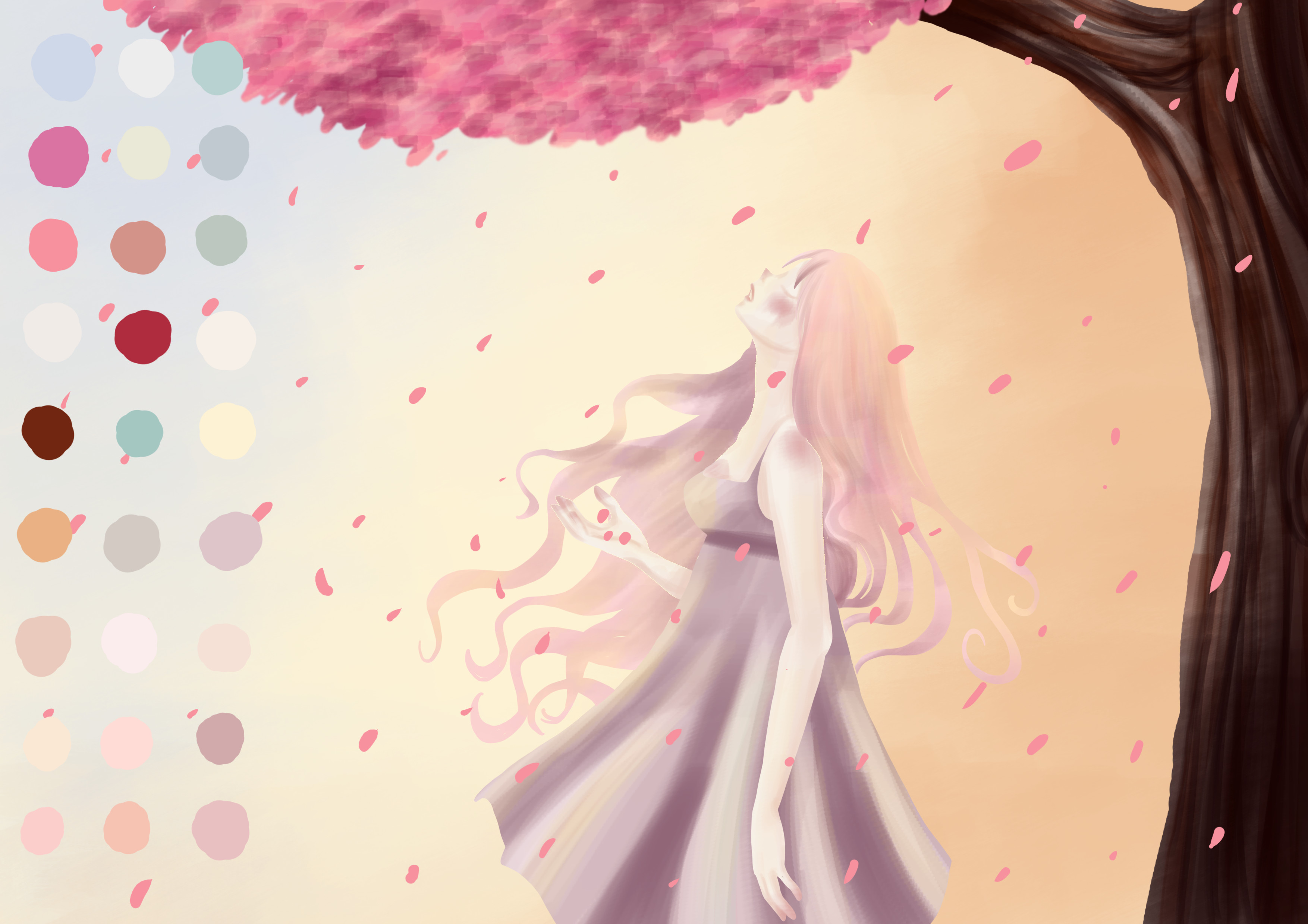 appliquer la couleur à la robe de fille sur le dessin