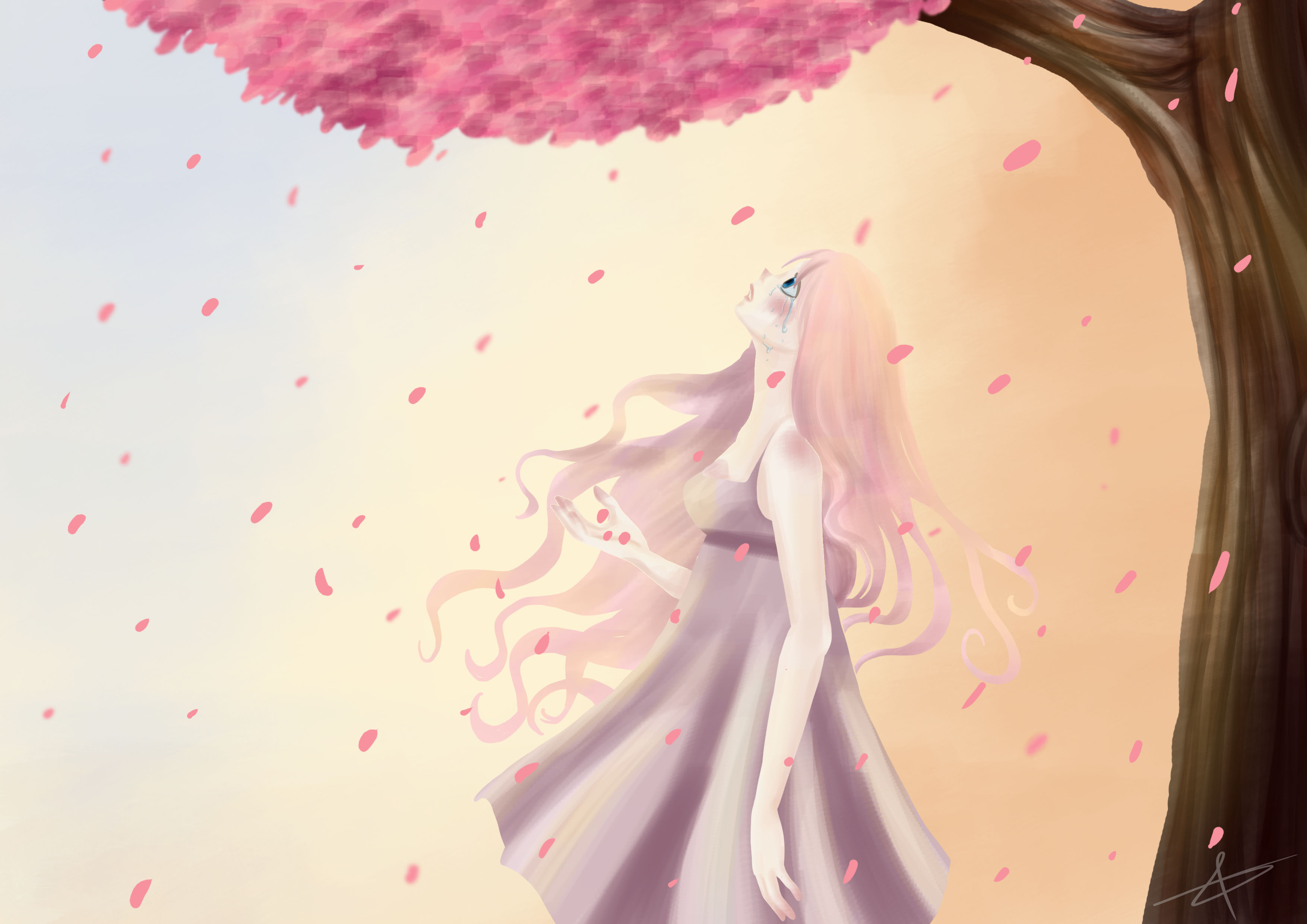 réaliser un dessin de fille triste